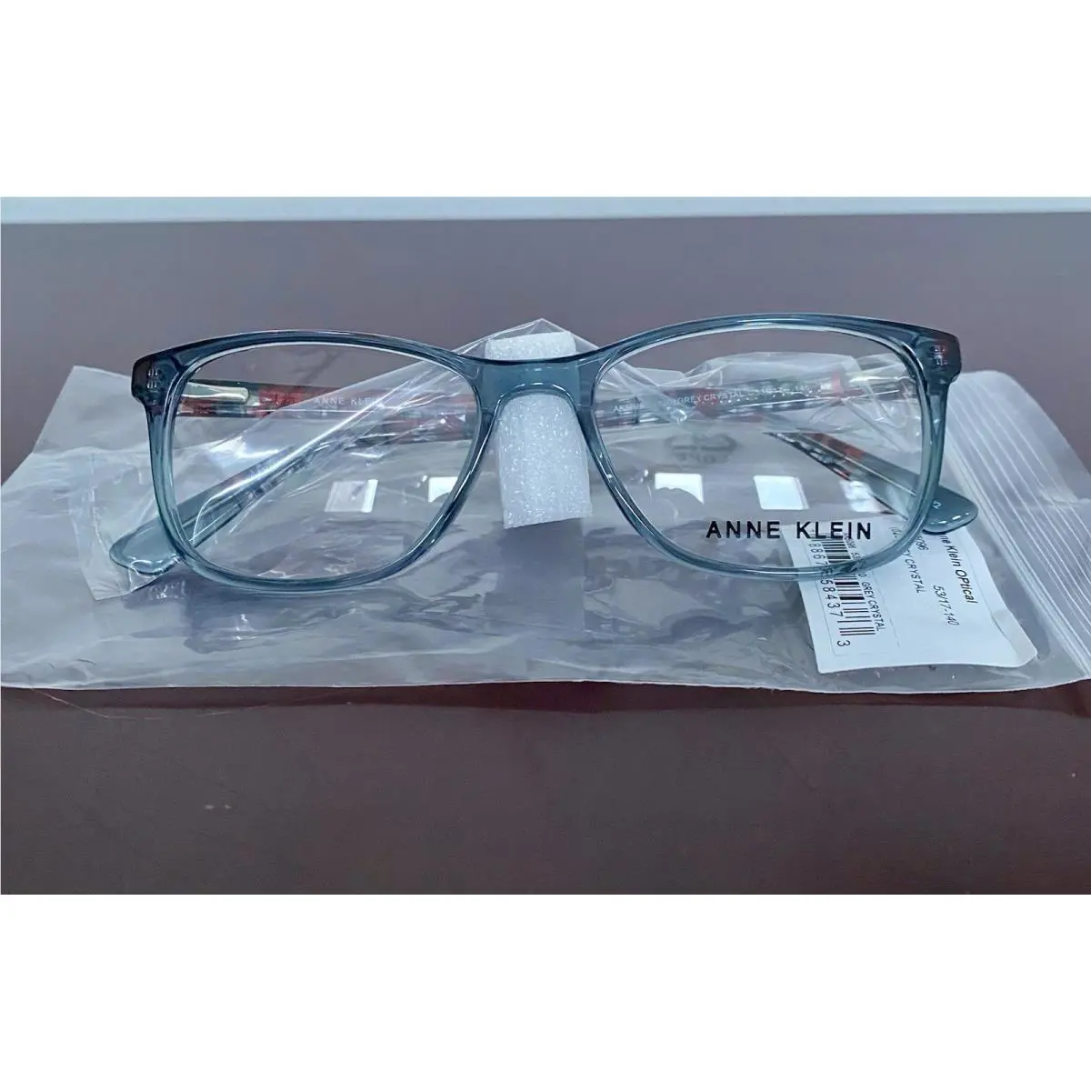 Anne Klein Eyeglasses Frames AK5096 020 Grey Crystal Square Full Rim 53-17-140