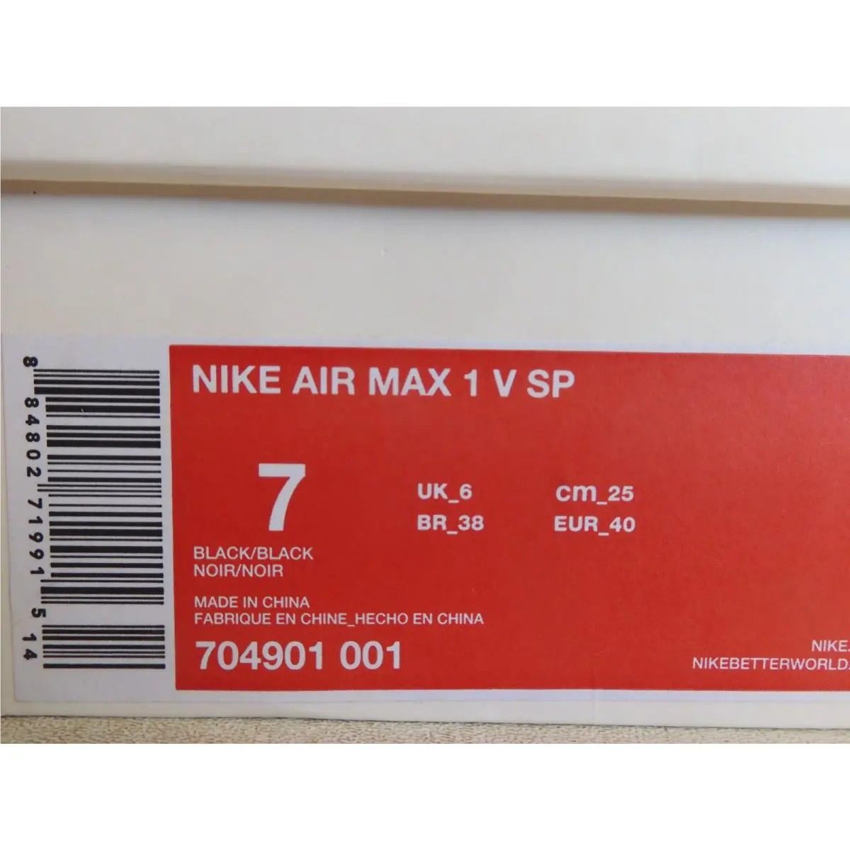 Nike shoes - Nike Air Max 1 - Air Max - 704901-001 - Black 38