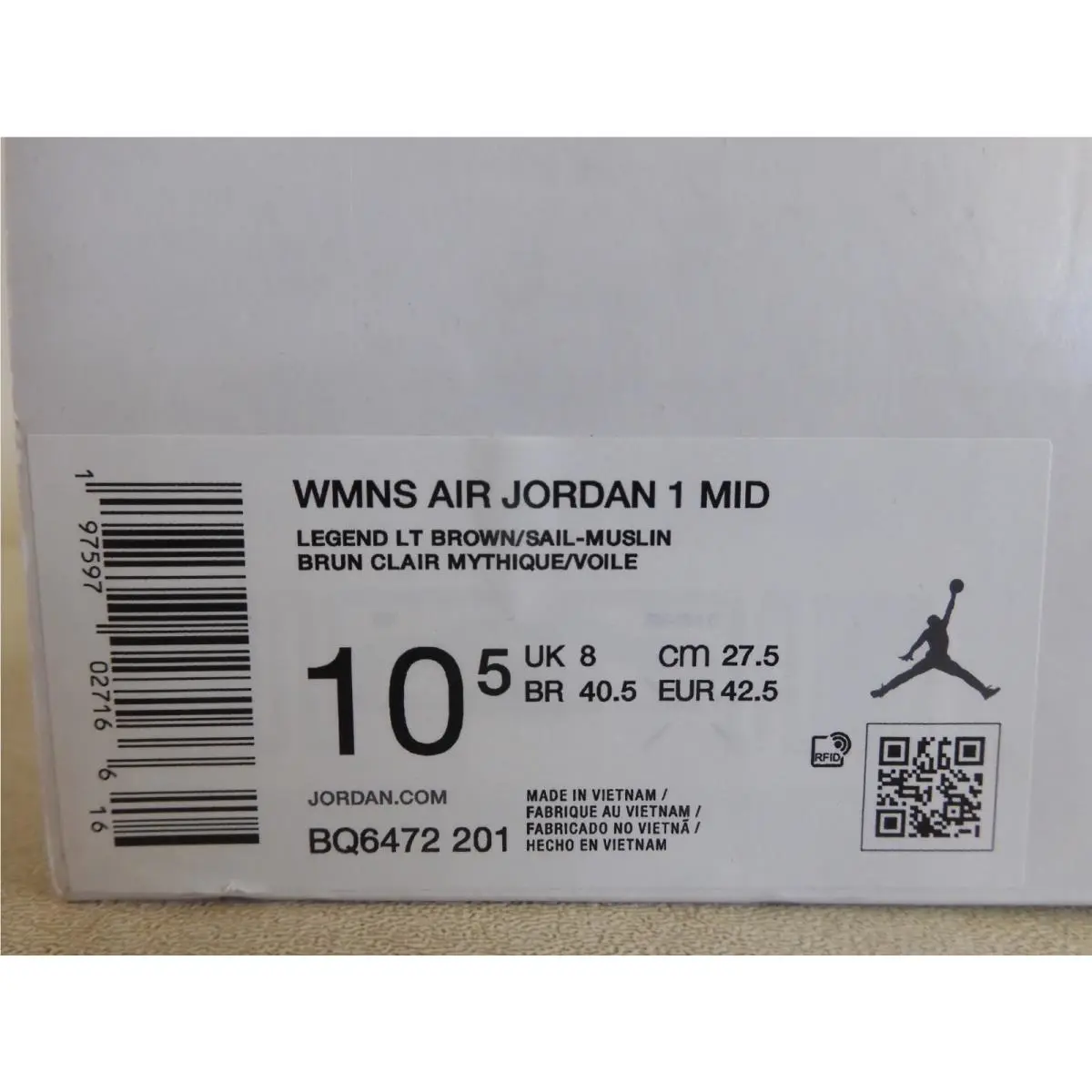 Nike shoes - Air Jordan 1 Mid - Air Mid - BQ6472-201 - Brown 14