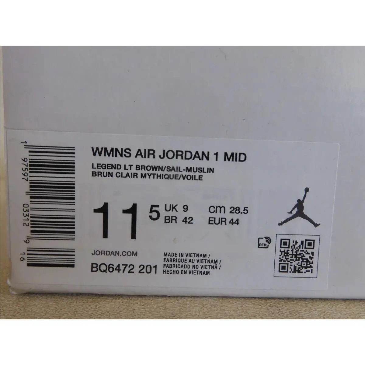 Nike shoes - Air Jordan 1 Mid - Air Mid - BQ6472-201 - Brown 22