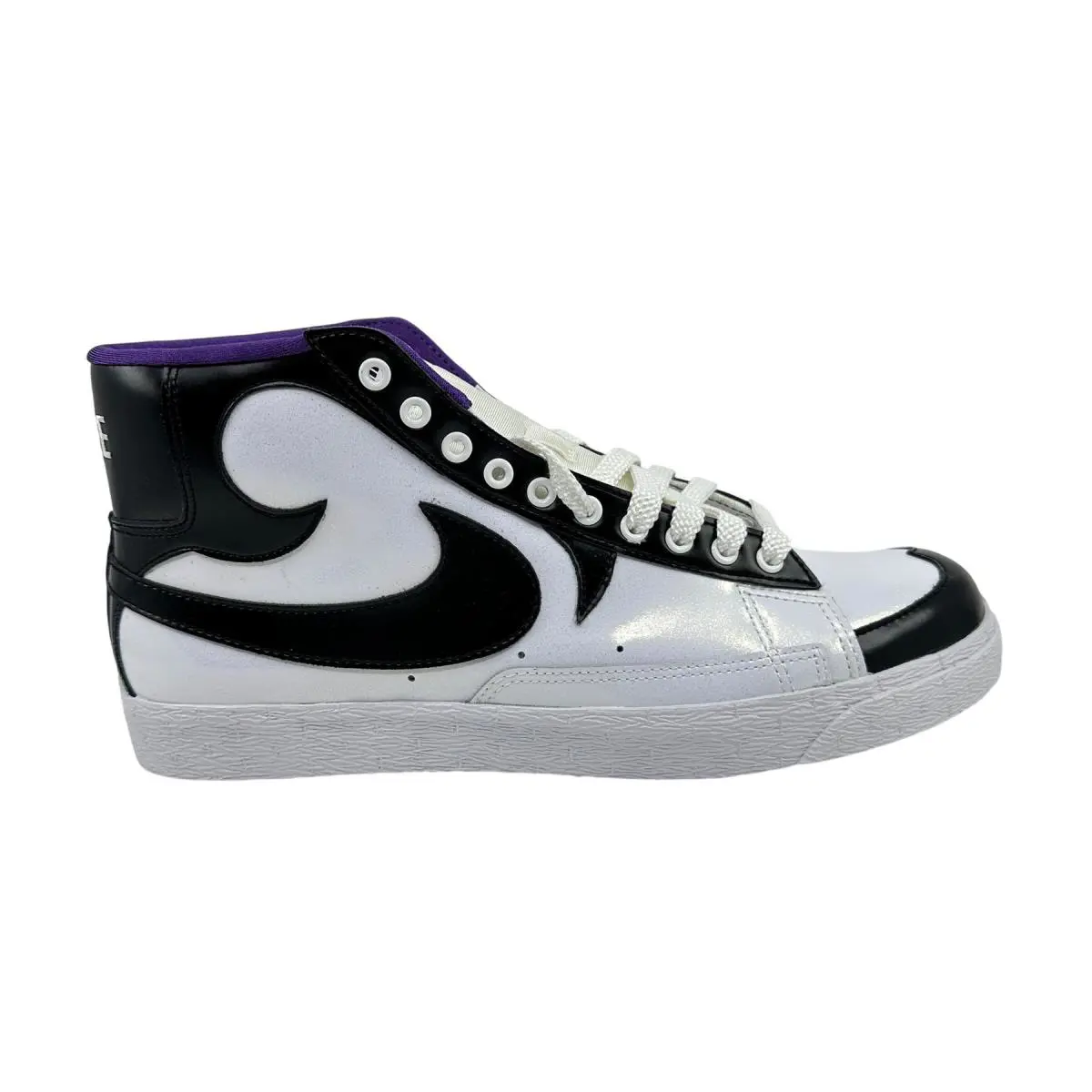 Nike Blazer High White Black Purple Mens Athletic Sneaker - White, Manufacturer: White Black Purple