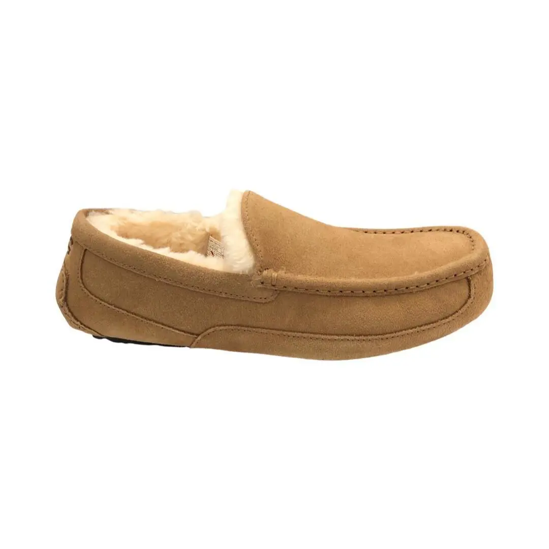 Ugg Men`s Ascot Slippers 1101110 Shoes Sheepskin Suede Chestnut - Chestnut