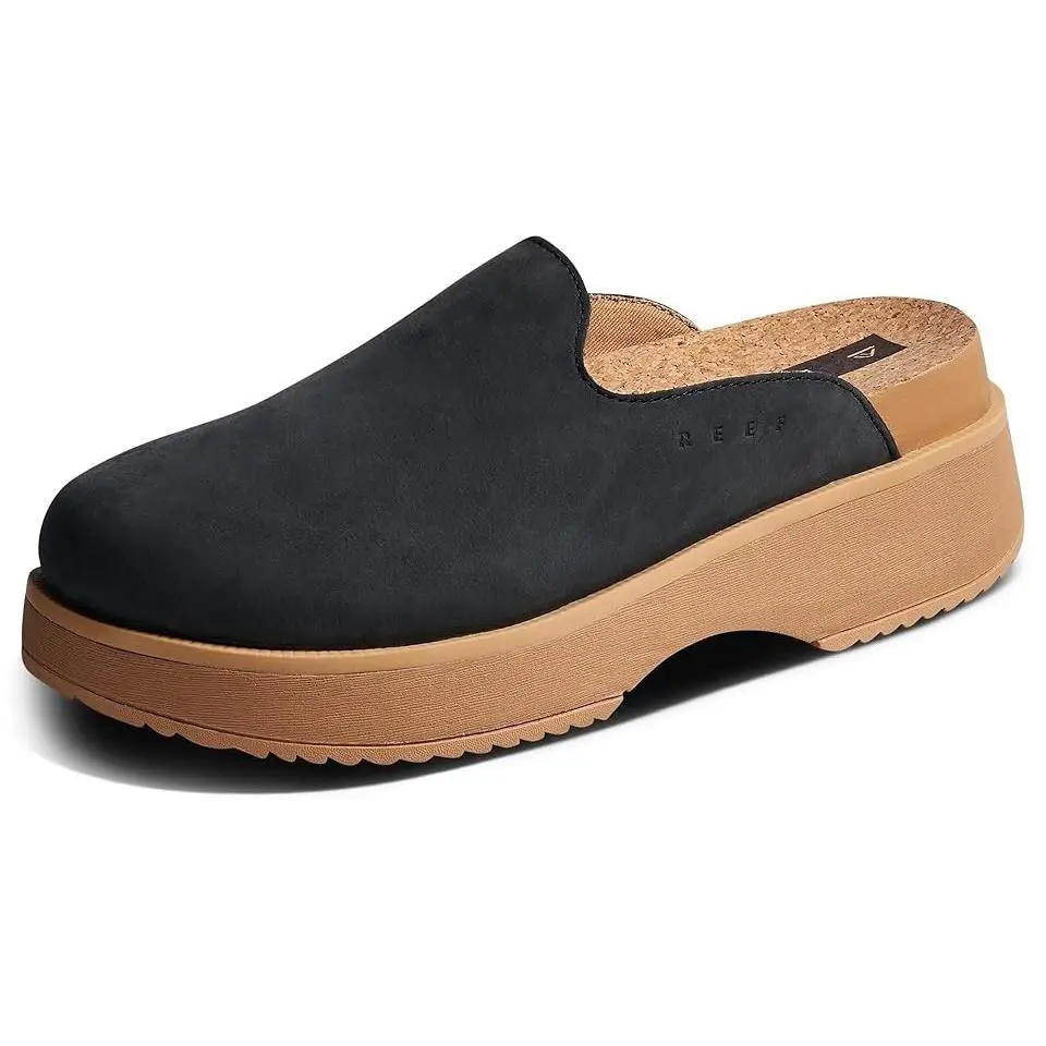 Reef Vista Skye Clogs Slip On Shoes CJ5189 Leather Charcoal Womens 8 Eur 38.5 - Charcoal