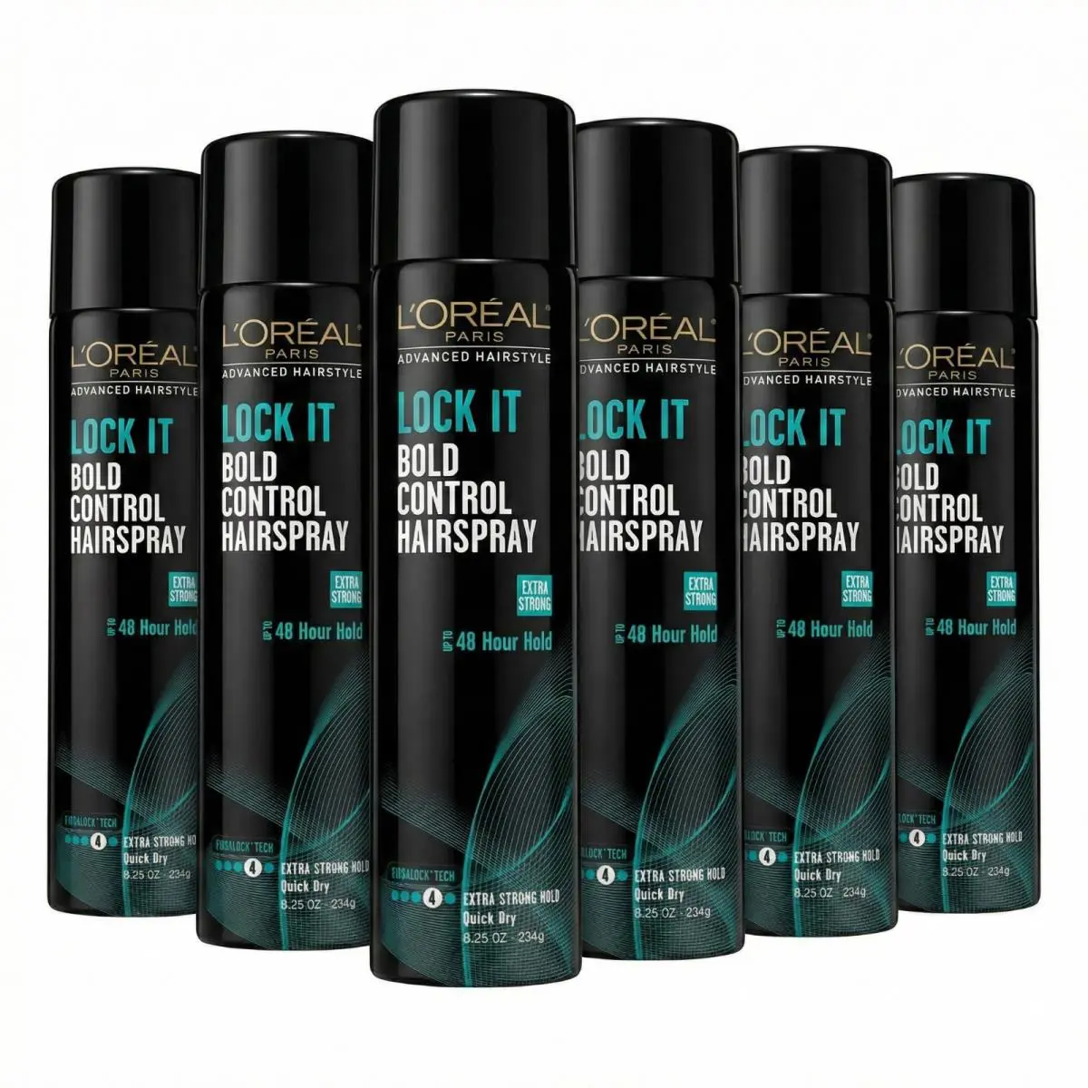 L`oreal Paris Lock It Bold Control Hairspray 8.25 oz Pack of 6 - 48H Hold by L'Oréal