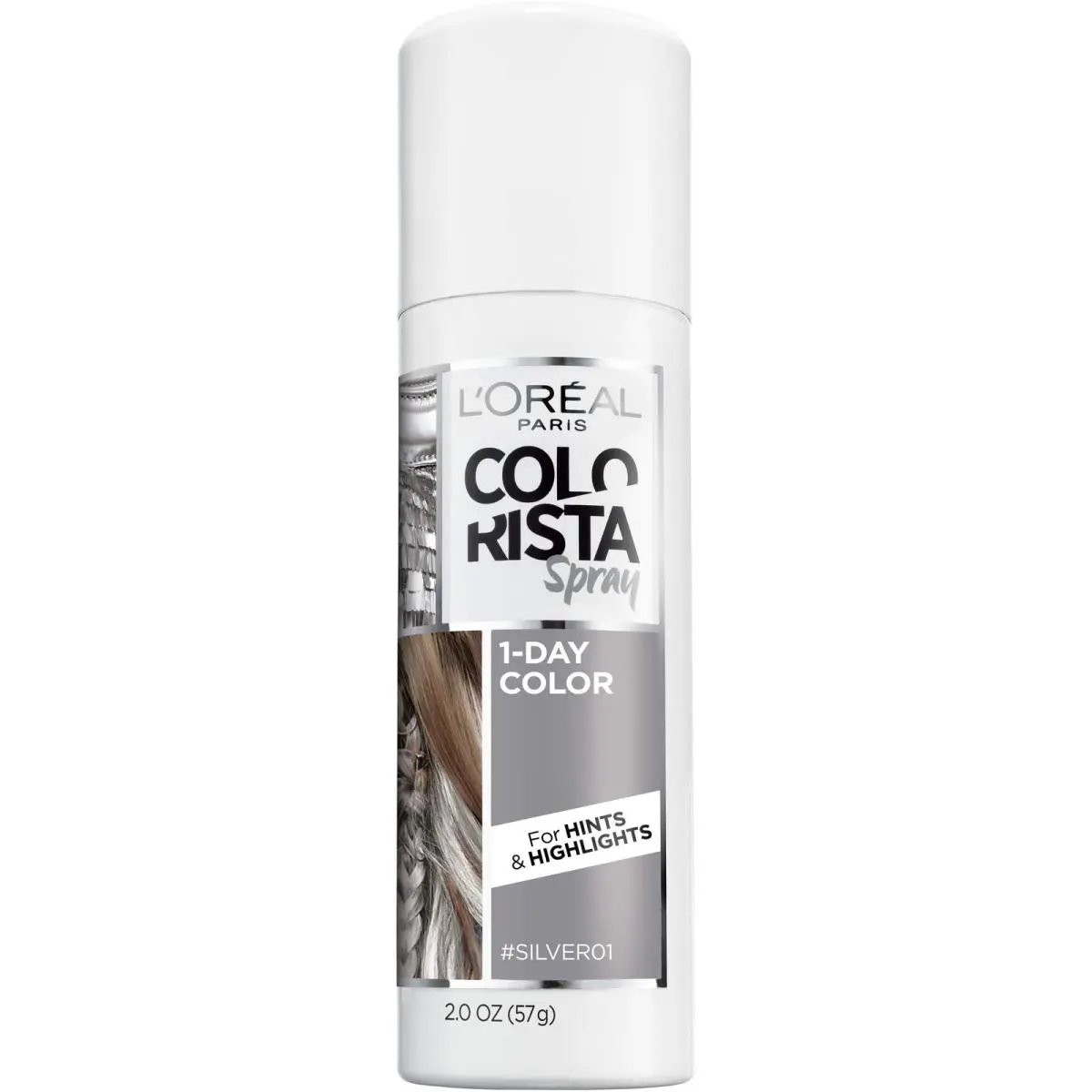 L`oreal Paris Colorista 1-Day Washable Temporary Hair Color Spray Silver 2