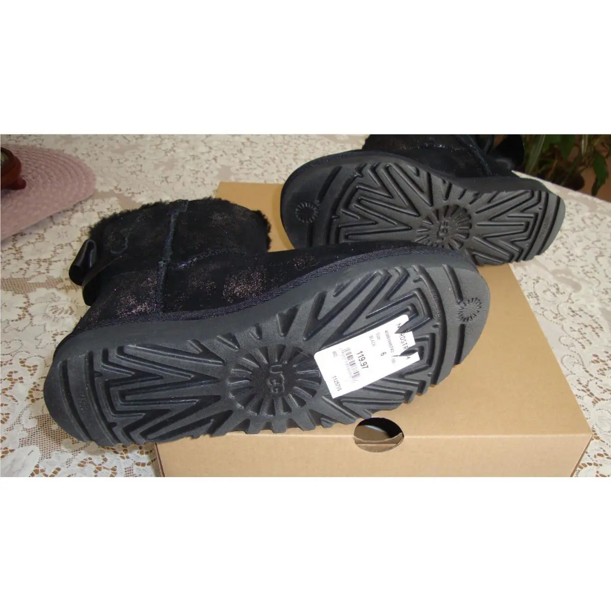 UGG shoes - UGG Australia Mini Bailey Bow Glimmer - Black (UPC: 0195719066802) 3