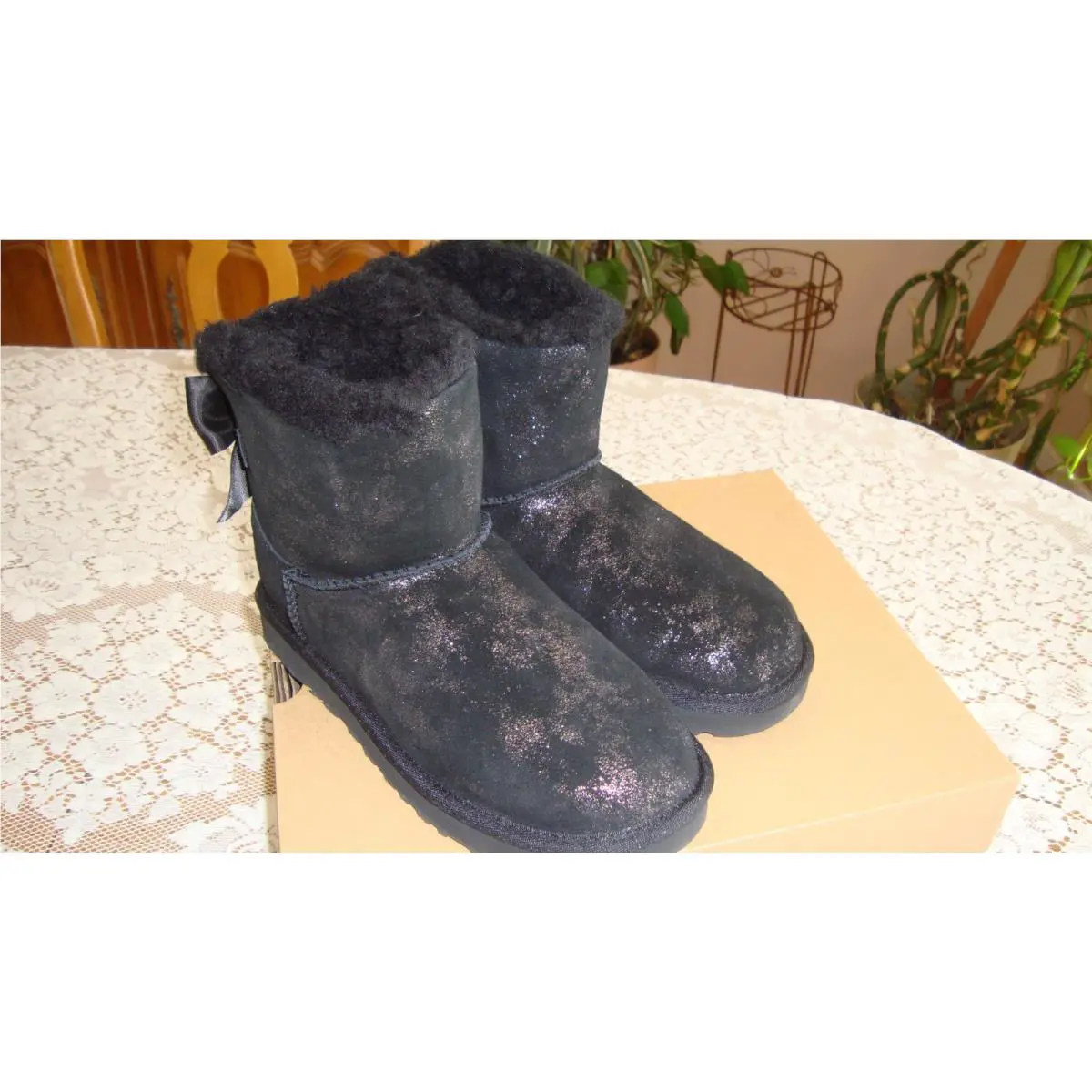 UGG shoes - UGG Australia Mini Bailey Bow Glimmer - Black (UPC: 0195719066802) 7