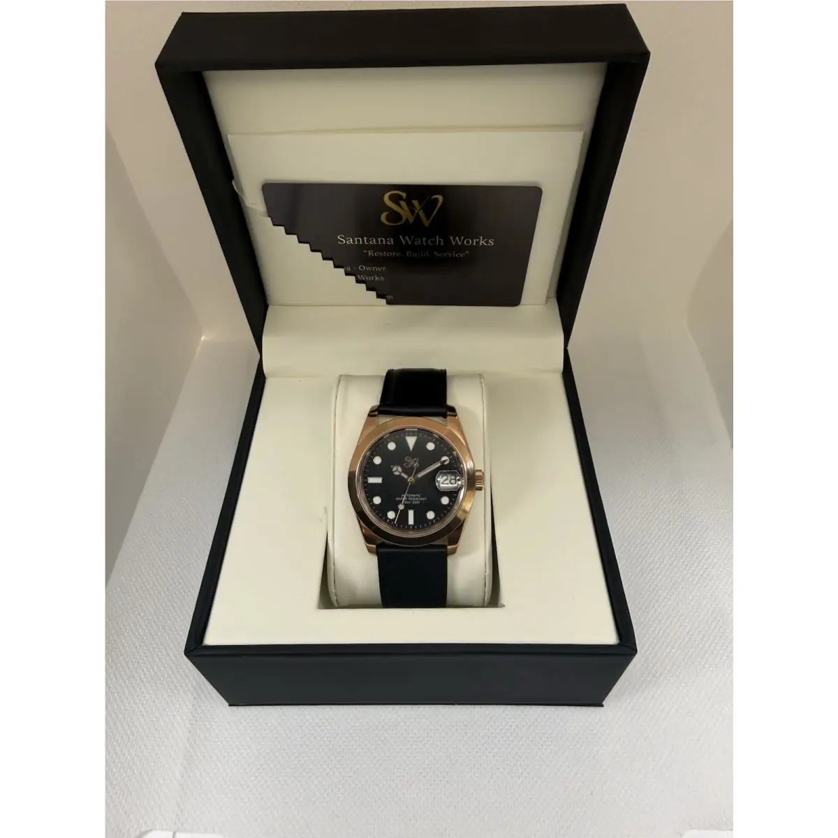Seiko Santana Automatic Watch 36mm Stainless Steel Case NH35A Black Dial