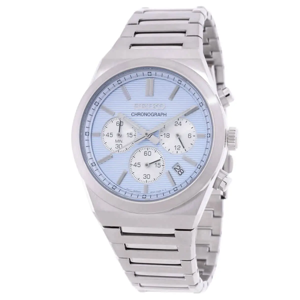 Sport Chronograph Quartz Light Blue Dial Men`s Watch SSB459P1 by Seiko