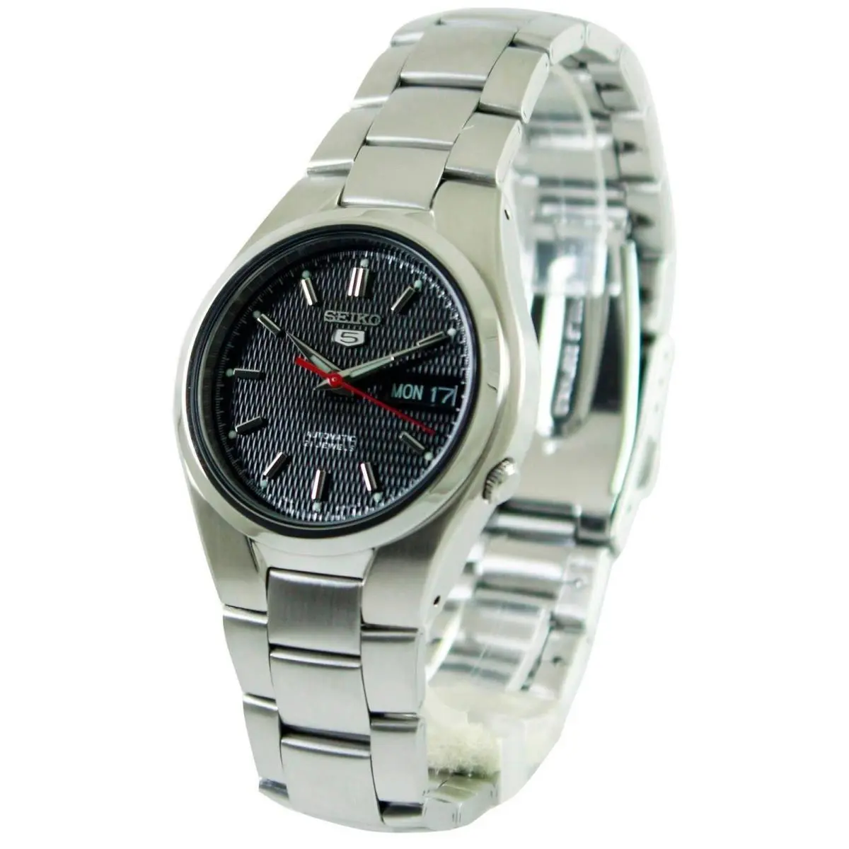 5 Automatic Textured Black Dial Day/date 21 Jewels SNK607K1 30M Mens Watch by Seiko