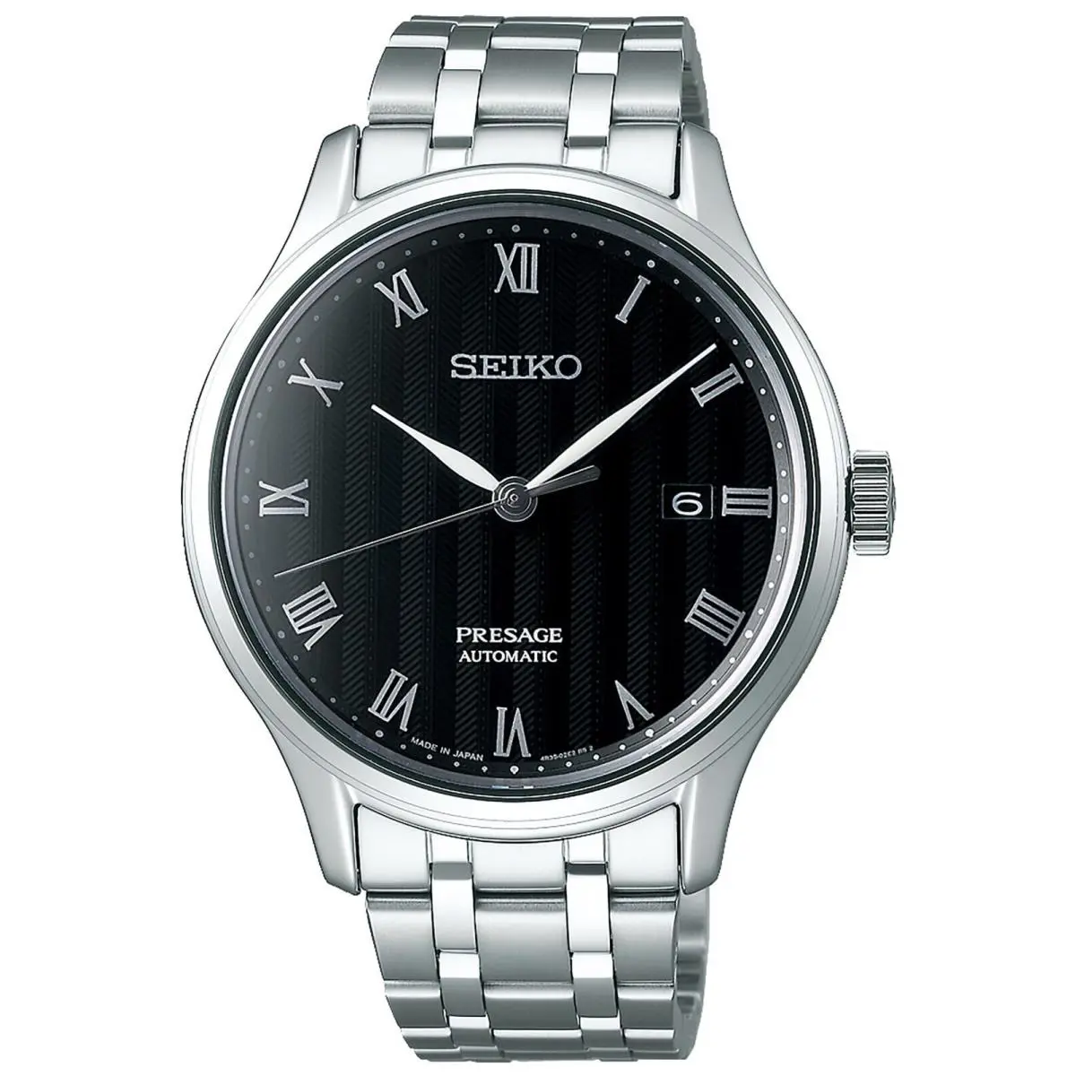 SRPC81J1 SRPC81 Men Presage Automatic Stainless Silver Tones Date WR by Seiko