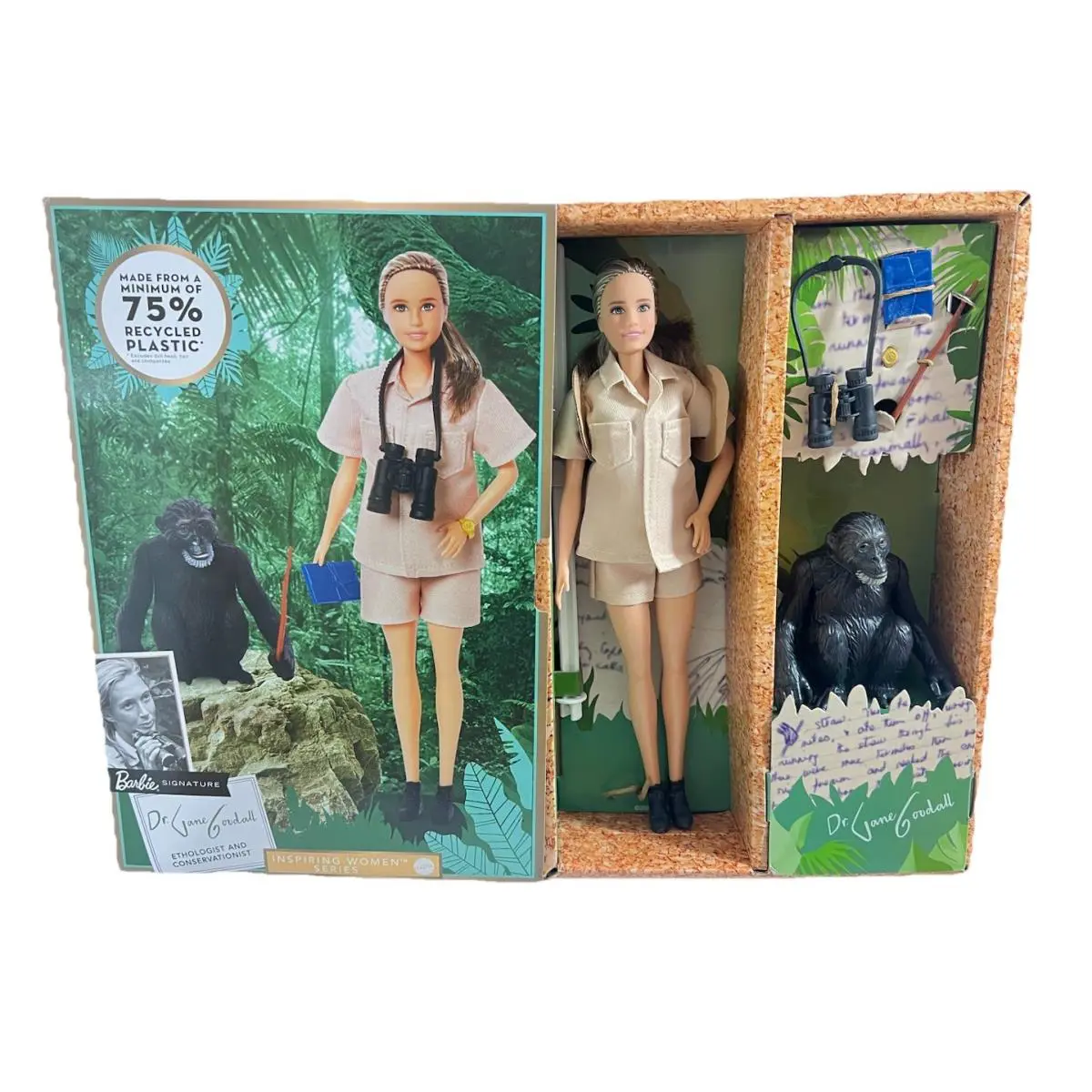 Dr. Jane Goodall Barbie Inspiring Women Doll with Book