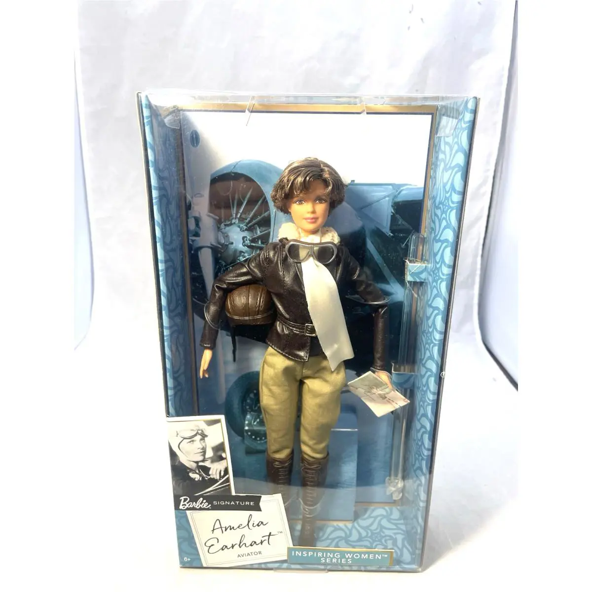 Barbie Amelia Earhart Doll Aviator Pilot Mattel 2017 Inspiring Women Series Mib