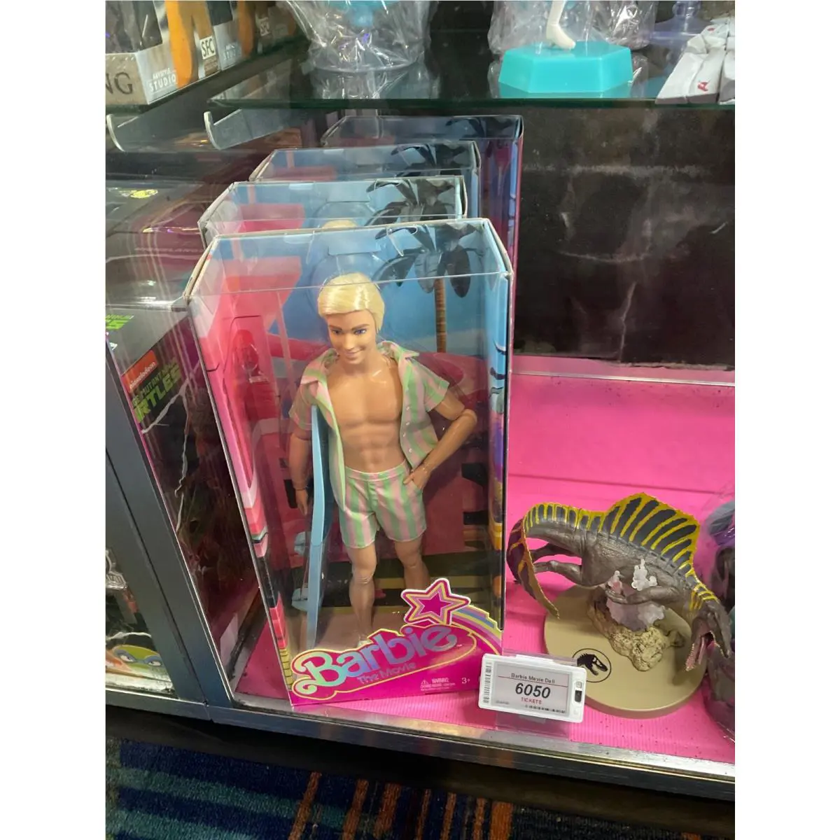 Round1 Barbie The Movie Collectible Doll Figure Ken Surf Board Beach Descriptio