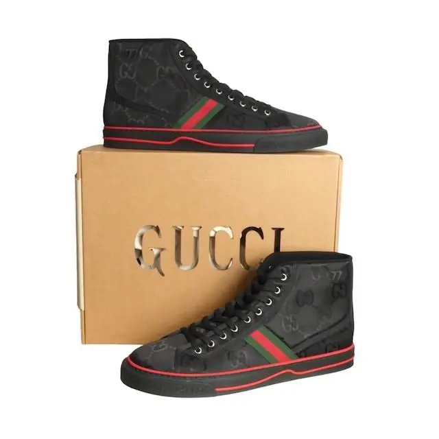 Gucci- 2021 Black Off The Grid High Top Sneakers Size 13 - Black
