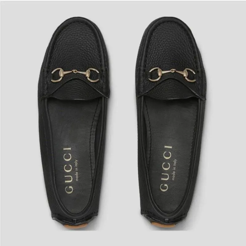 Gucci Clove Calfskin Leather EU 39.5 US 9.5 Horsebit Driver Loafers Black