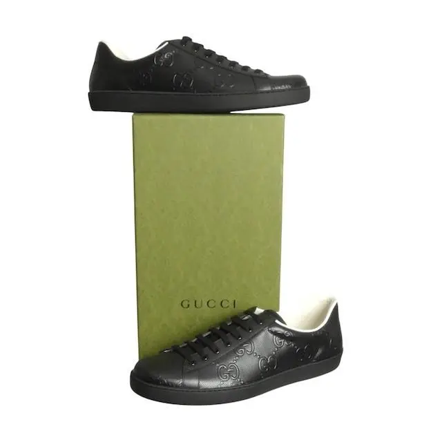- Black Ace GG Low Top Sneakers Size 13.5 by Gucci