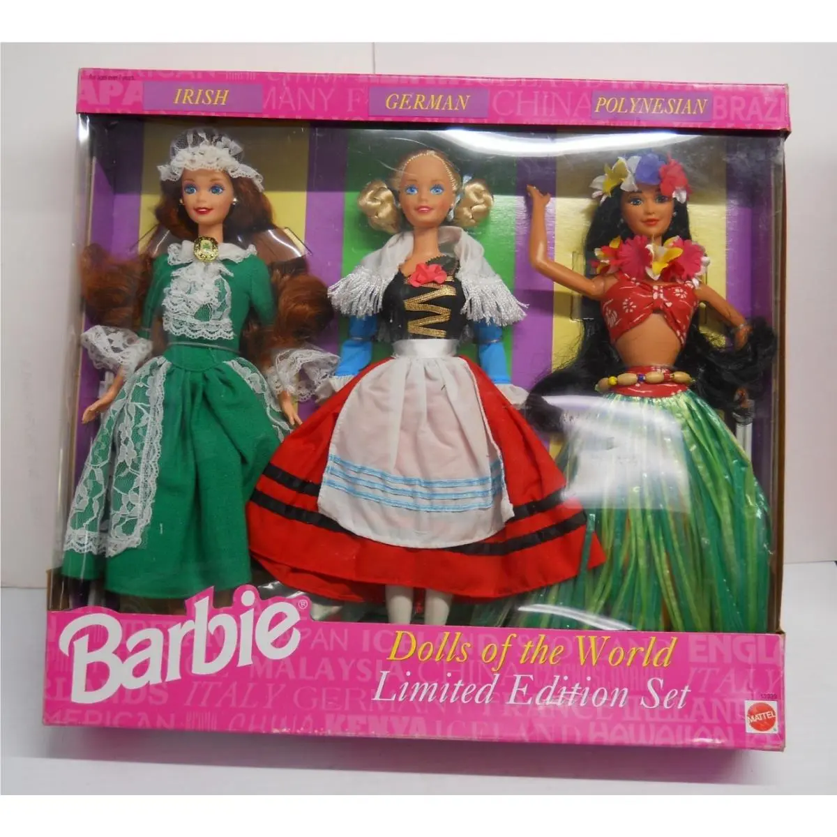 1994 Mattel Barbie Dolls of The World Collection 13939 Irish German Polynesian