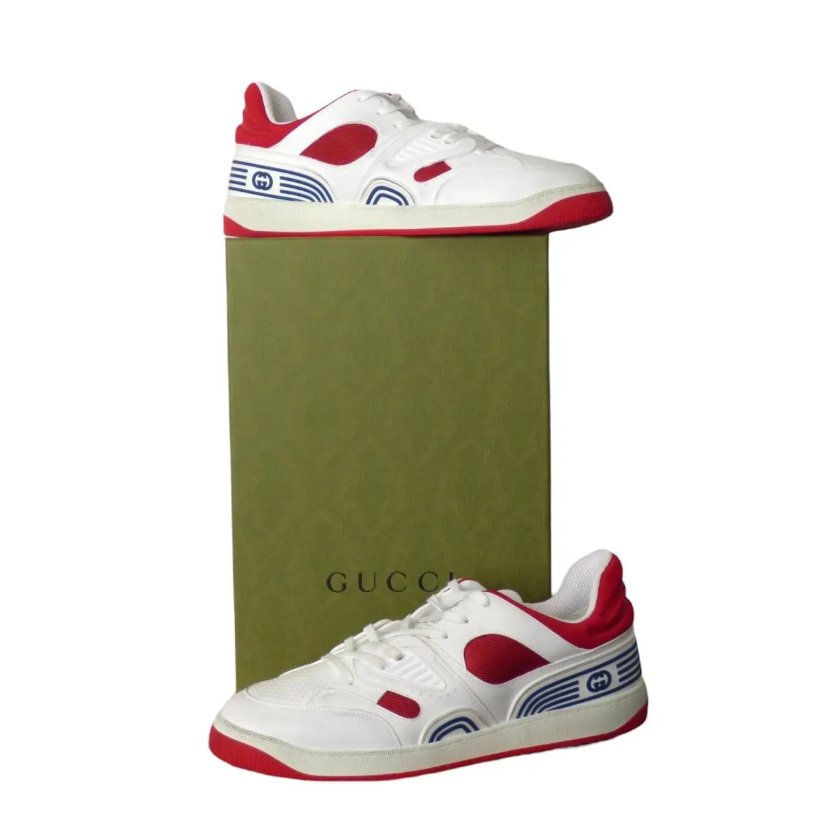 Gucci- Basket Rubber-trimmed Demetra Trainers US Size 13.5 - Multicolor