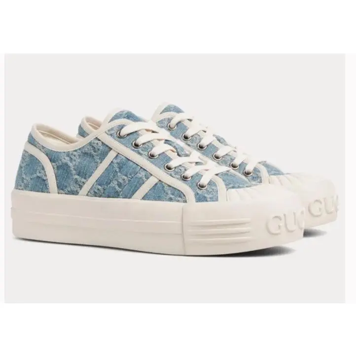 Final Price  Julia Platform Denim GG Logo Sneakers EU 42 US 12 by Gucci