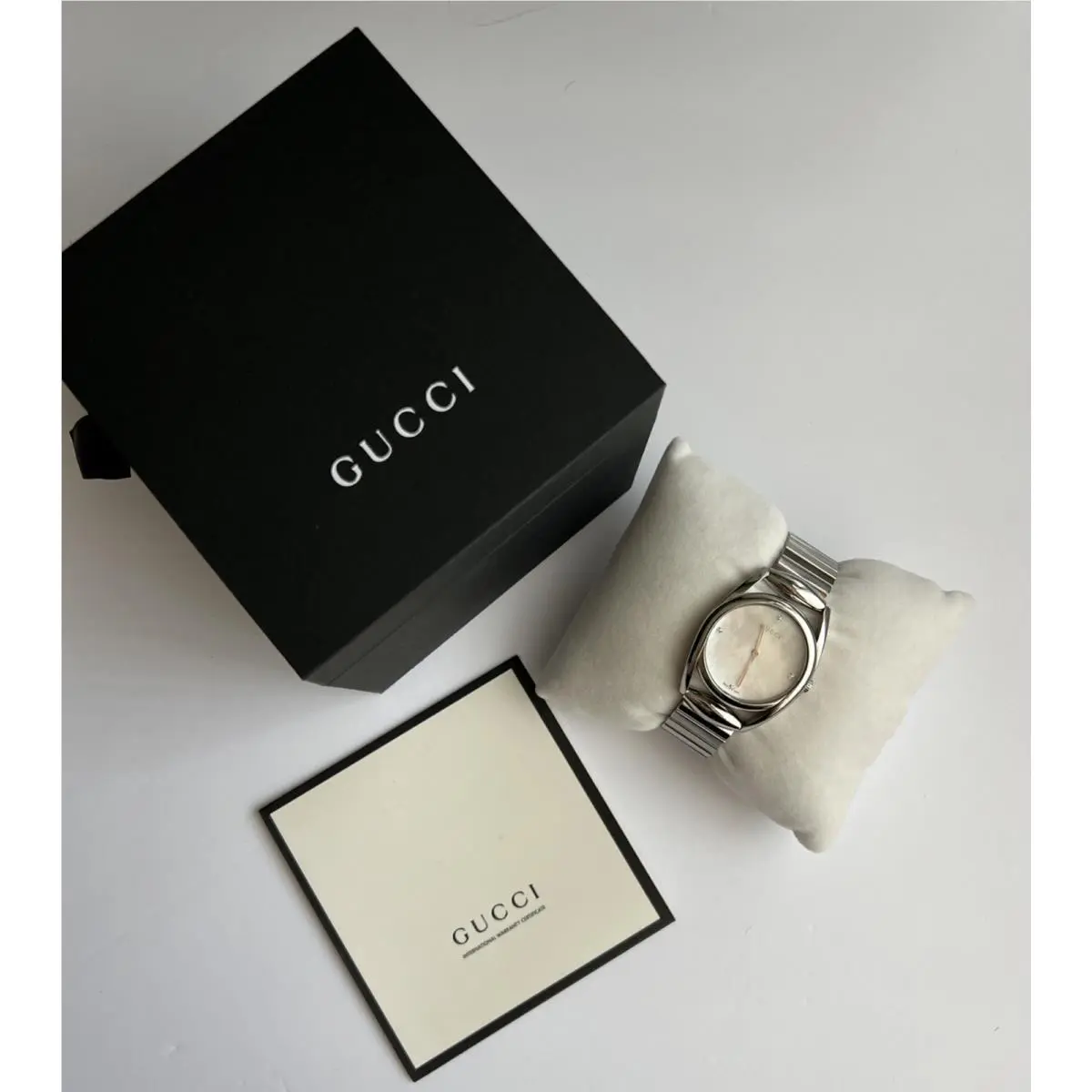 Gucci Watch 139MD Bracelet Watch Silver Bracelet Pearl Face