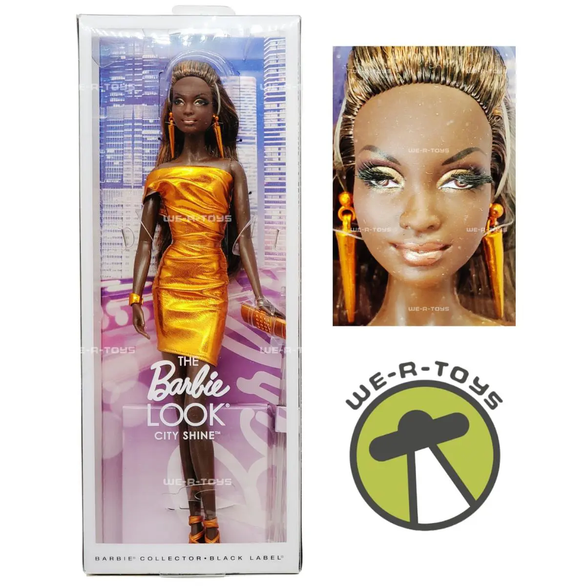 The Barbie Look City Shine Bronze Dress Doll African American 2014 Mattel CFP40