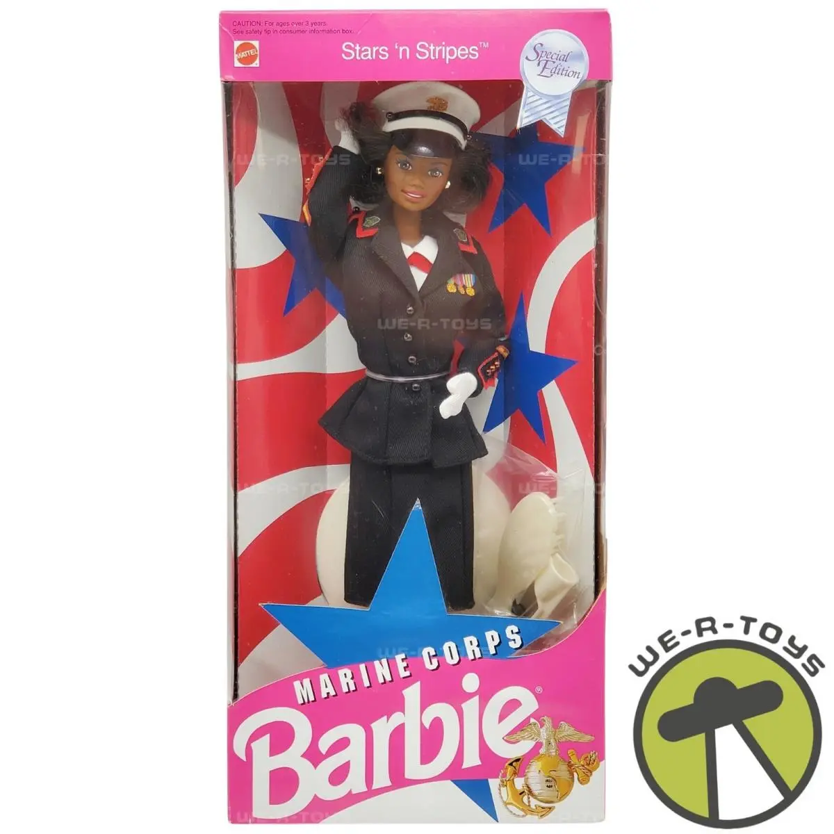 Stars `n Stripes Marine Corps Barbie Doll African American No. 7594 Mattel 1991