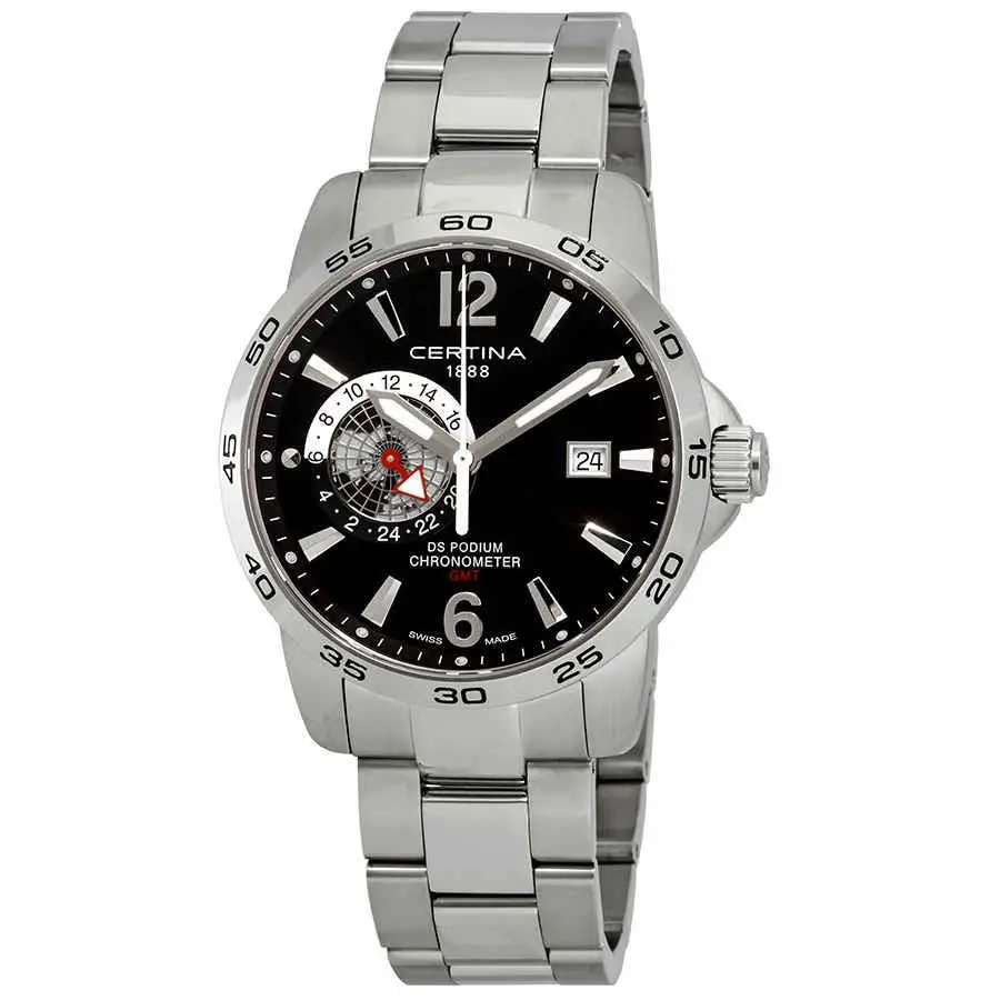 DS Podium Gmt Black Dial Men`s Watch C034.455.11.057.00 by Certina