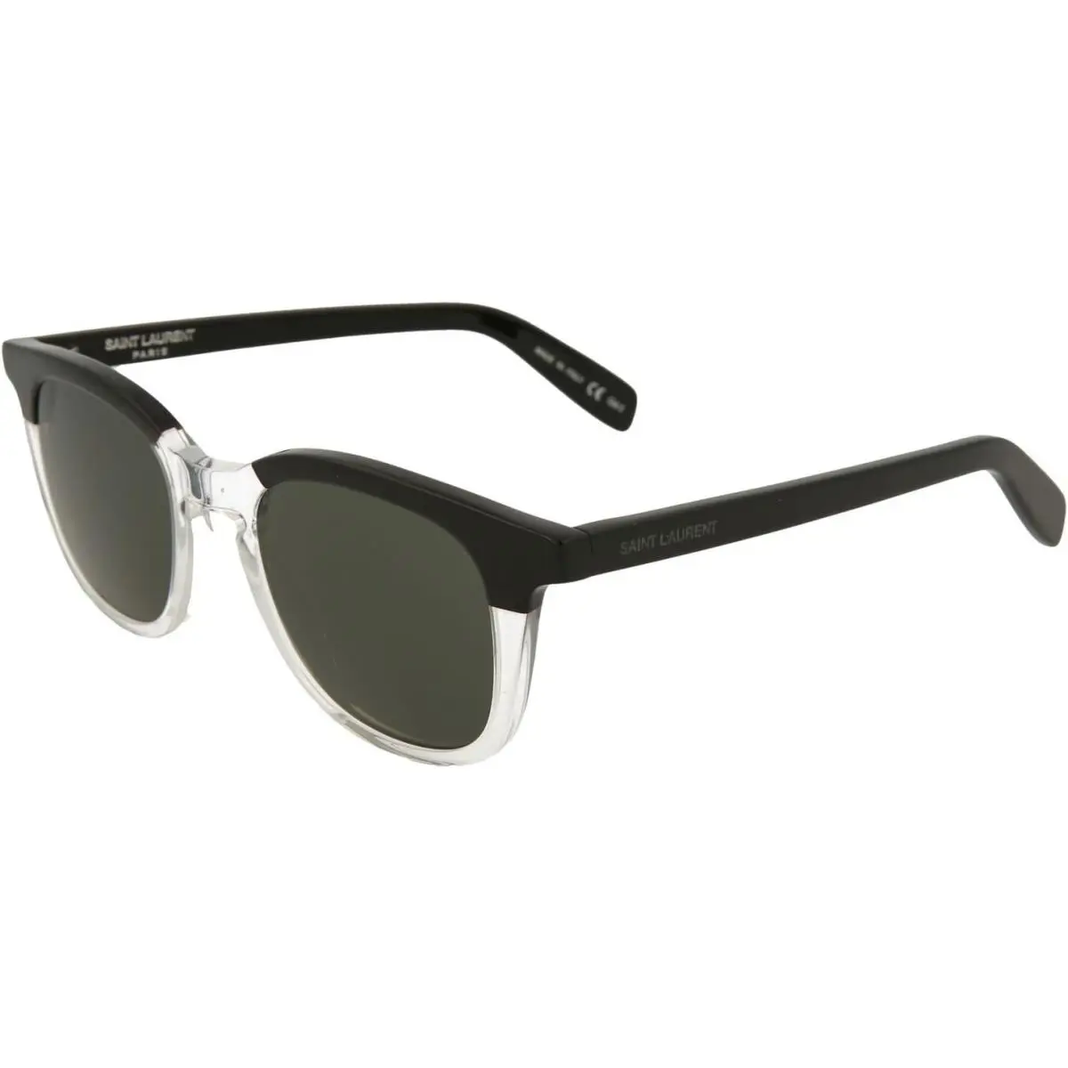 Saint Laurent SL134 004 Sunglasses 47mm Black Clear / Dark Grey Solid Lens