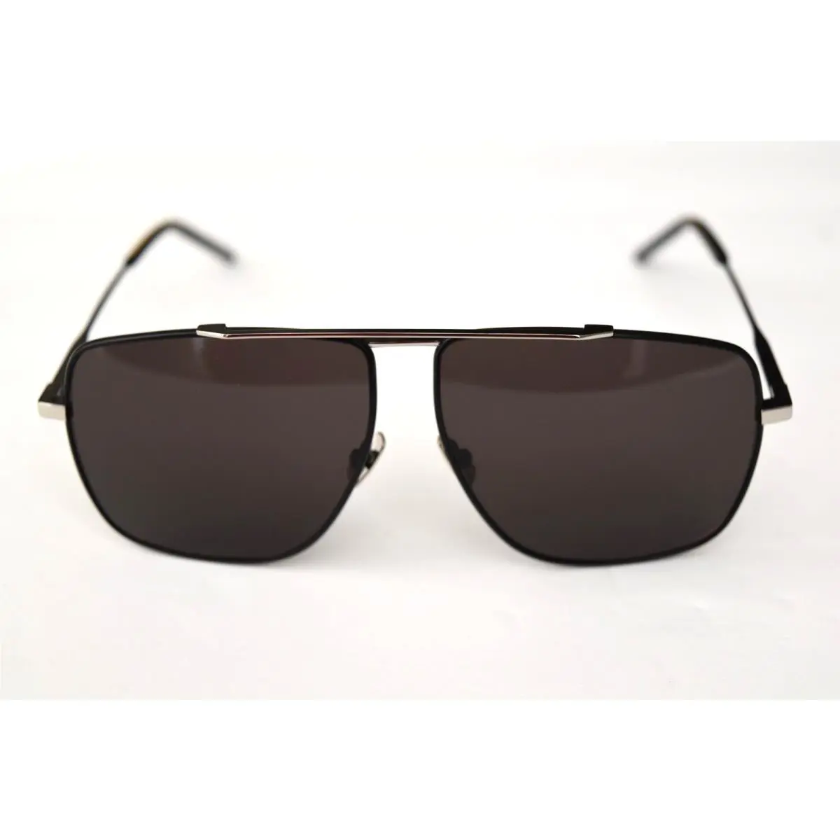 Saint Laurent Black Silver Pilot SL298 002 60-12-145 Sunglasses