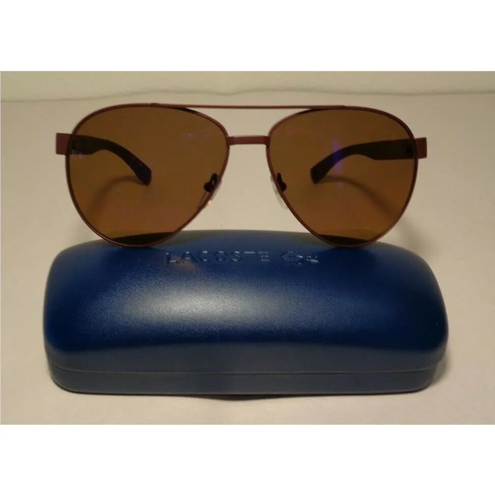 Lacoste L185S Red Matte Men`s Aviator Sunglasses