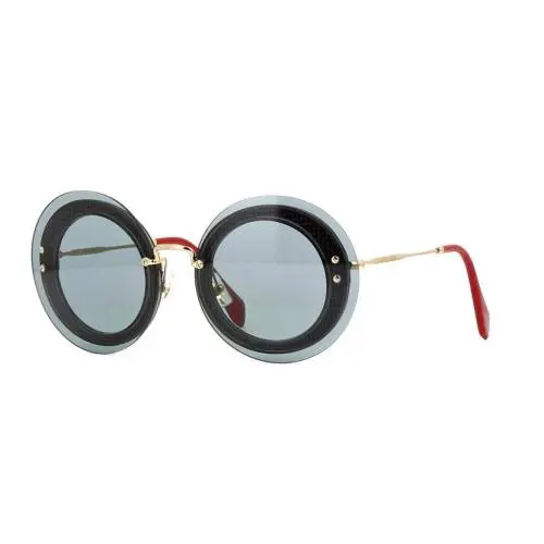 Miumiu SMU10R U6D-3C2 Round Sunglasses Glitter Gold/gray/red 64-17-140