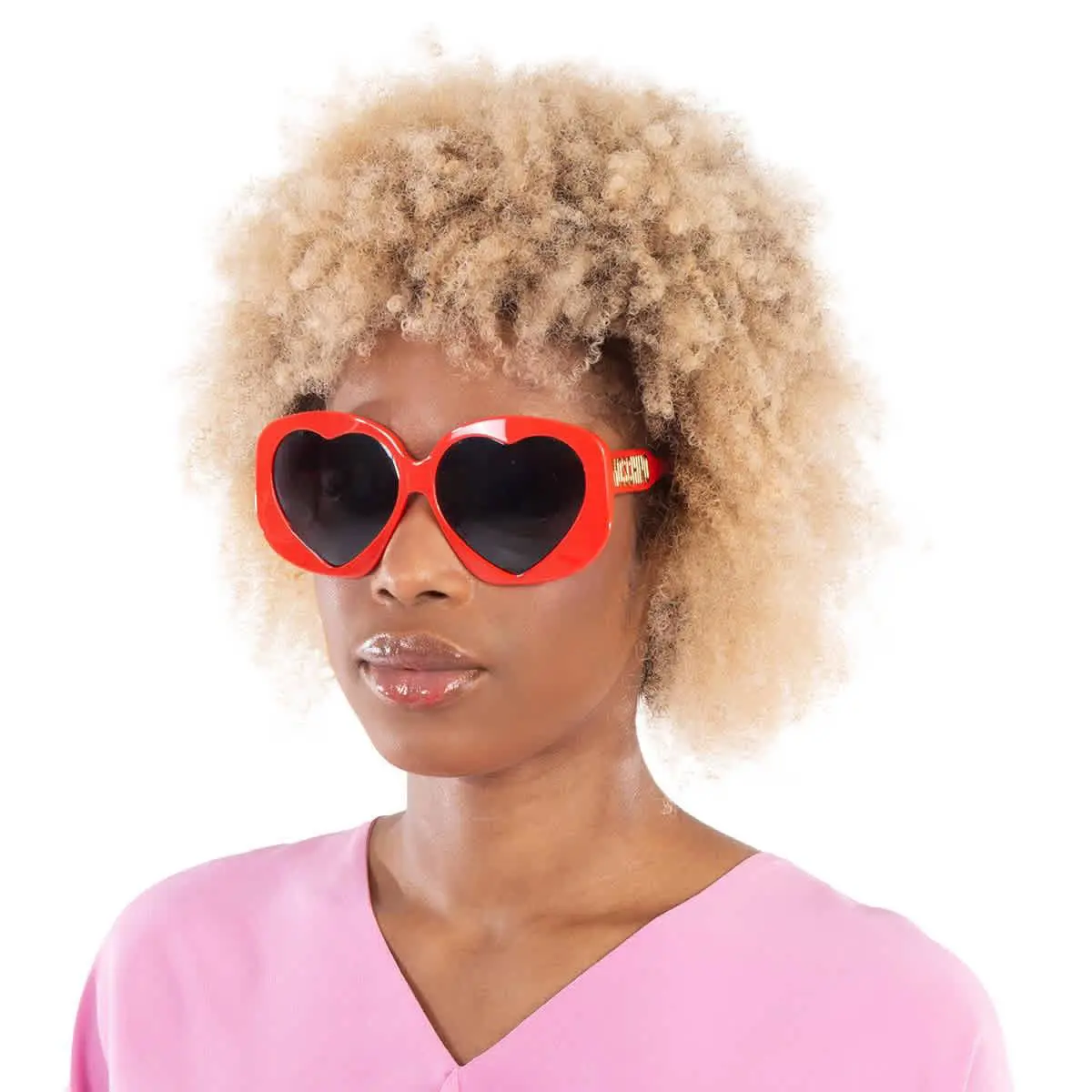 Moschino Grey Irregular Ladies Sunglasses MOS152/S 0C9A/IR 61 MOS152/S 0C9A/IR - Red, Frame: Red, Lens: Grey
