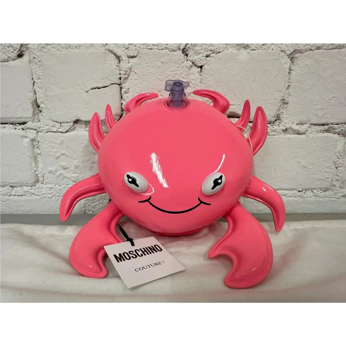 SS23 Moschino Couture Jeremy Scott Pink Inflatable Crab Patent Leather Bag