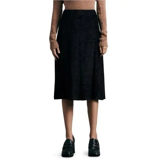 Rag Bone Jaci Corduroy Midi Skirt Black Size 6 by Rag & Bone