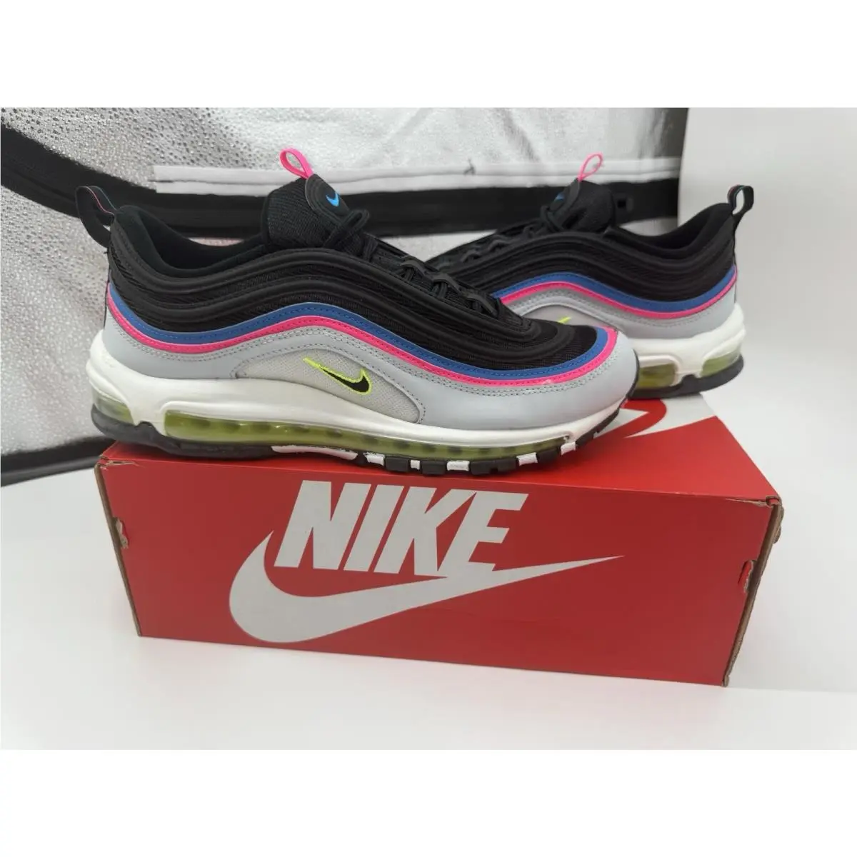 Nike shoes - Nike Air Max 97 - Air Max - DZ4392-001 - Platinum/Photo Blue/Pink/Volt 3