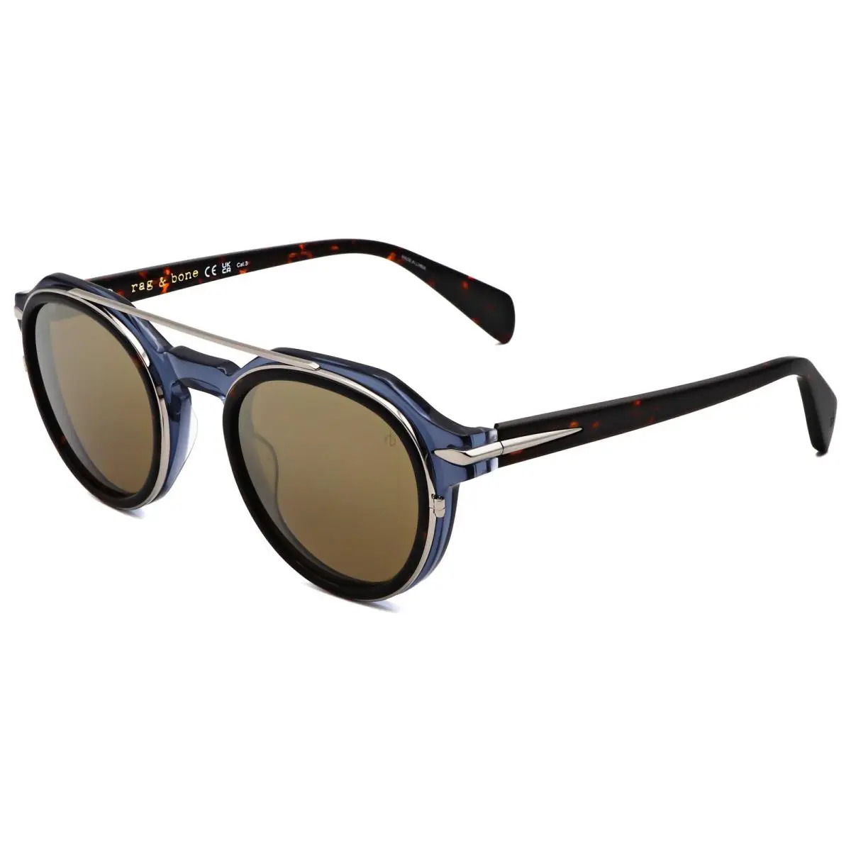 Rag Bone Men`s 51 mm Havana Blue Sunglasses RNB6006-S-IPR-51 by Rag & Bone