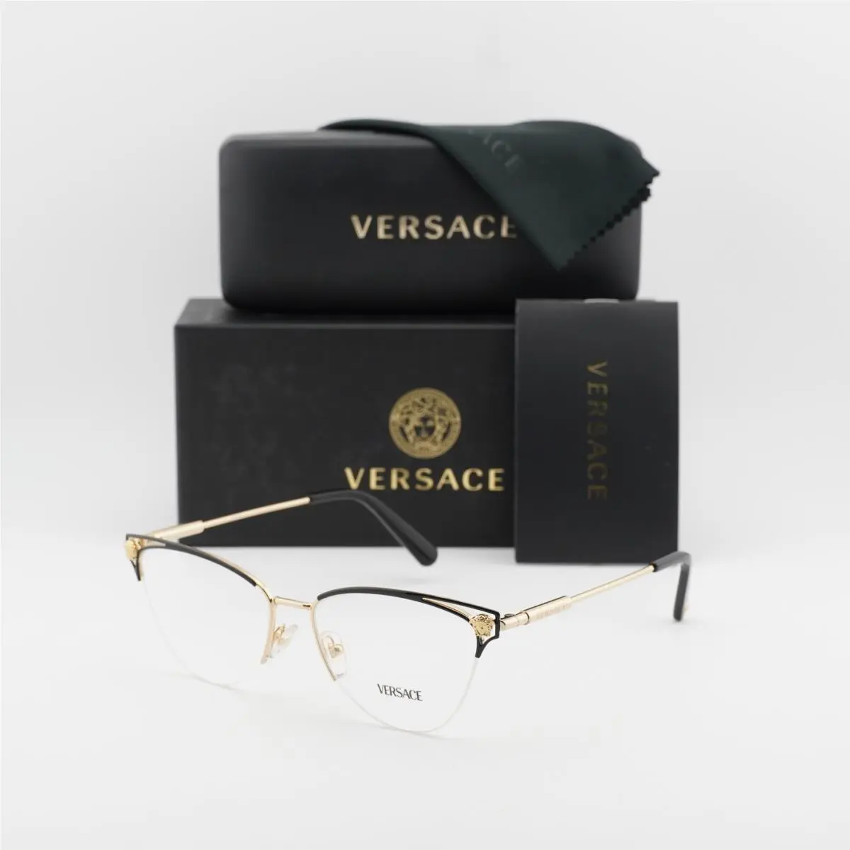 Versace VE1280 1433 Gold / Black 55mm Eyeglasses
