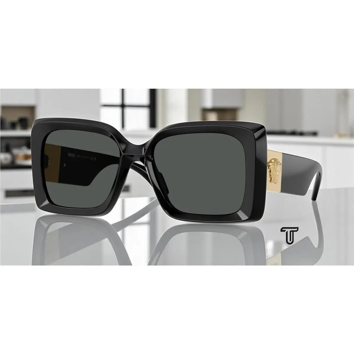 VE4467U GB1 87 Black Dark Grey 54 mm Women`s Sunglasses by Versace