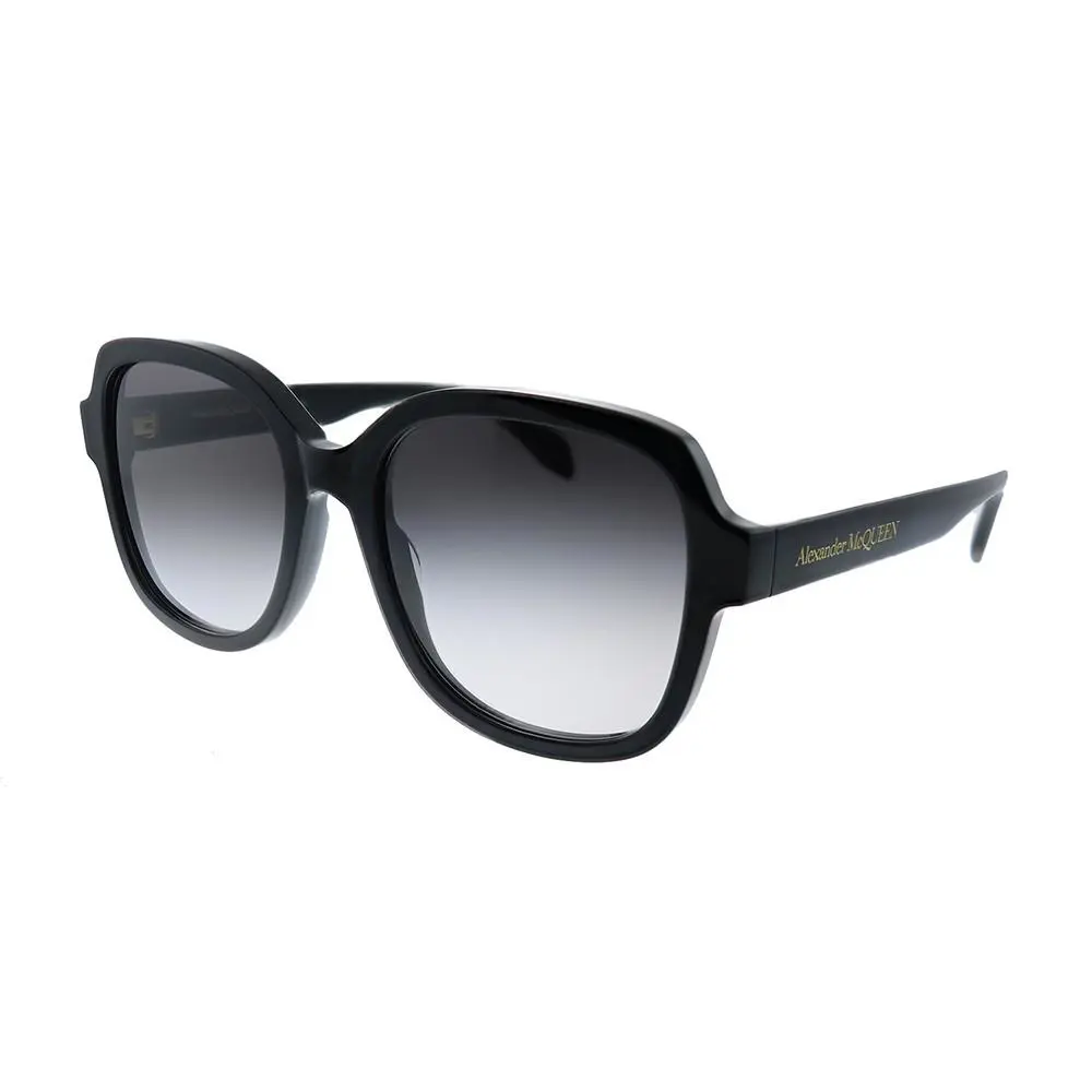 Alexander Mcqueen AM 300S 001 Black Plastic Sunglasses Grey Gradient Lens