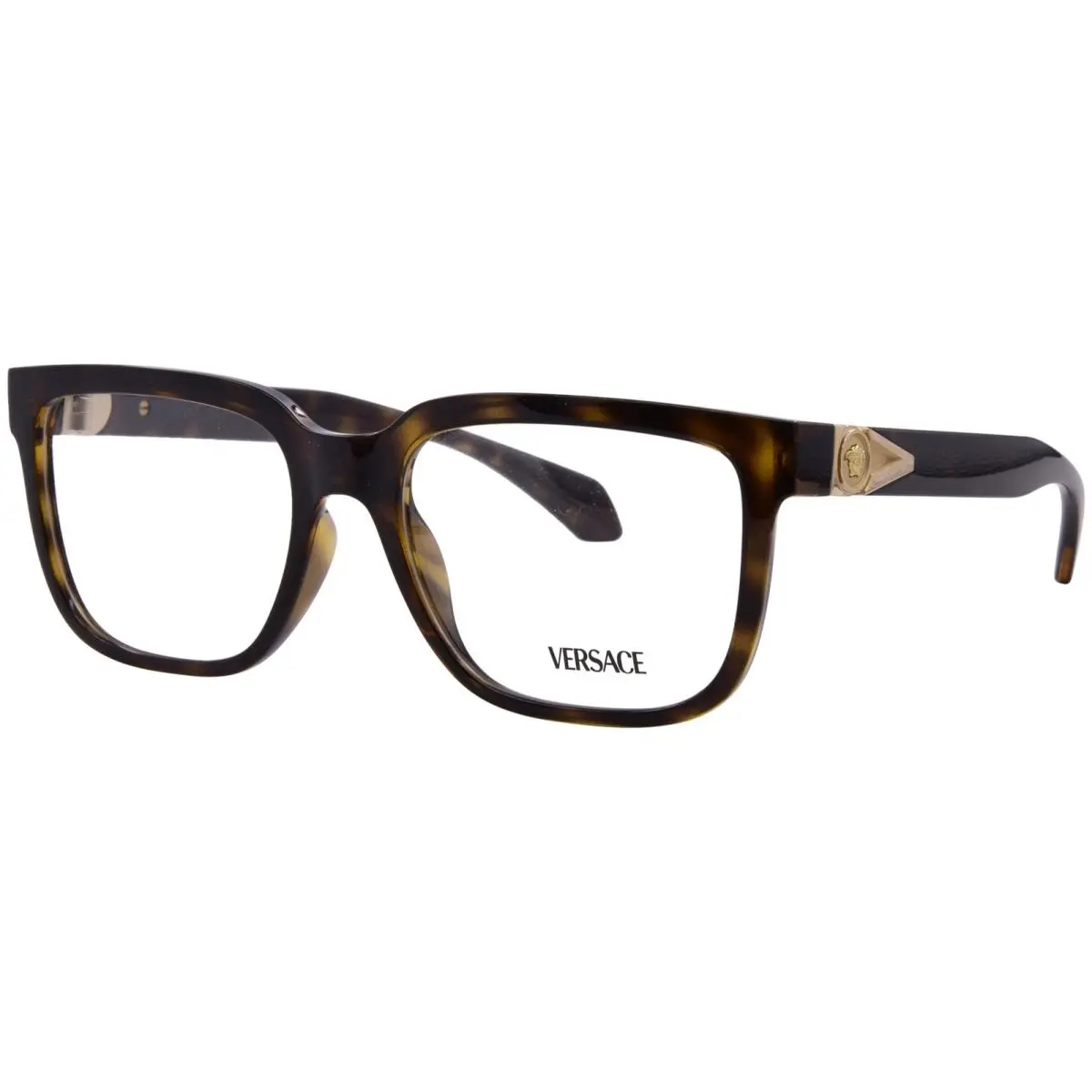 Versace VE3377U 108 Eyeglasses Frame Men`s Havana Full Rim Square Shape 55mm