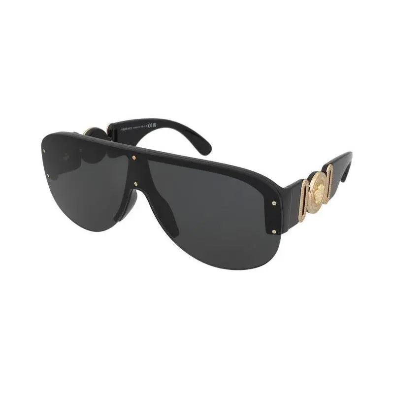Versace VE4391 GB1 87 Black - Gold Pilot 48mm Sunglasses / / - Frame: Black, Lens: Gray