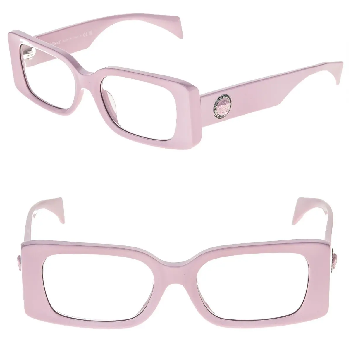 Versace VE3362U 3362 Medusa Stud Pink Geometric Eyeglasses Optical Frame 51mm