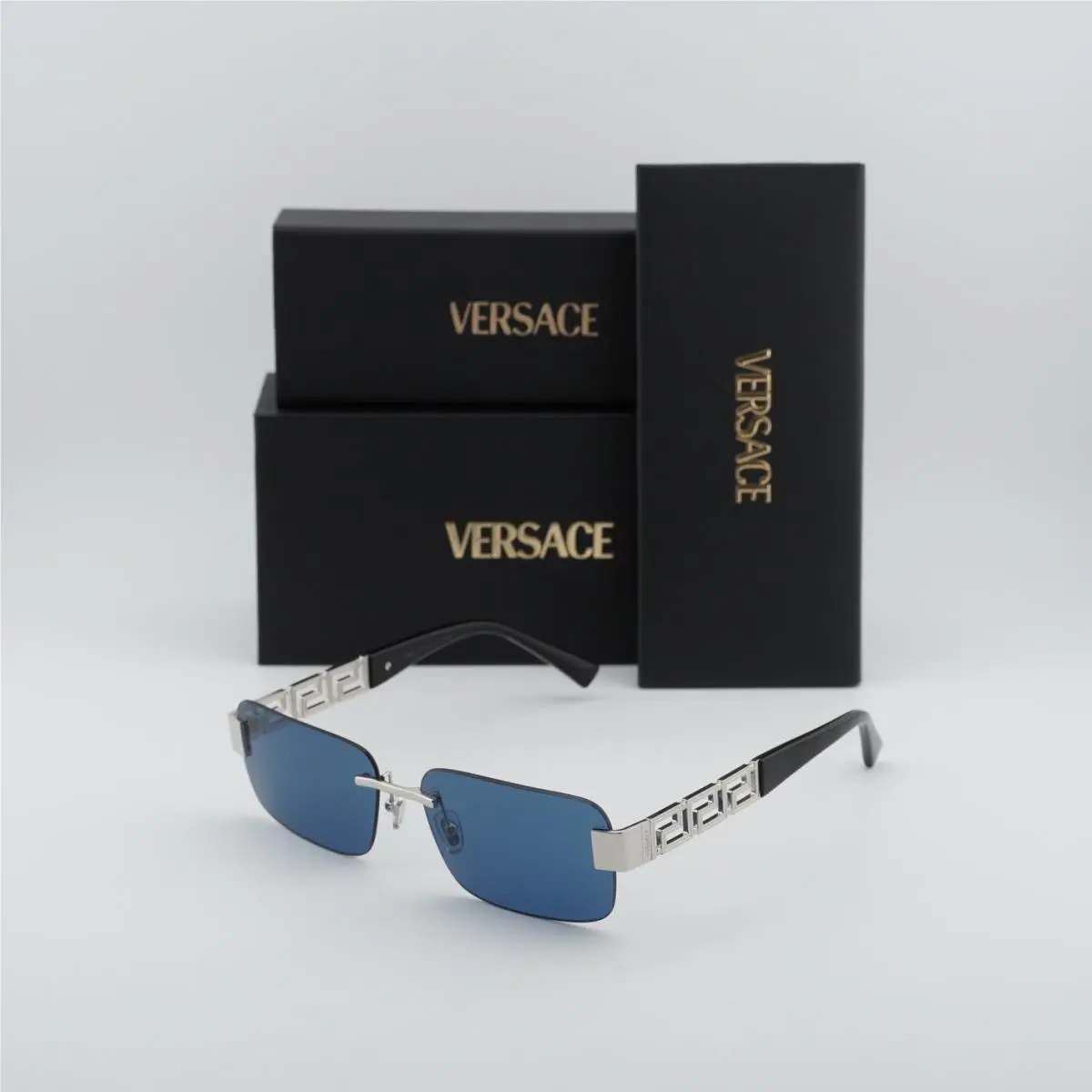 VE2298 1001/80 Silver/blue 58-15-145 Sunglasses by Versace
