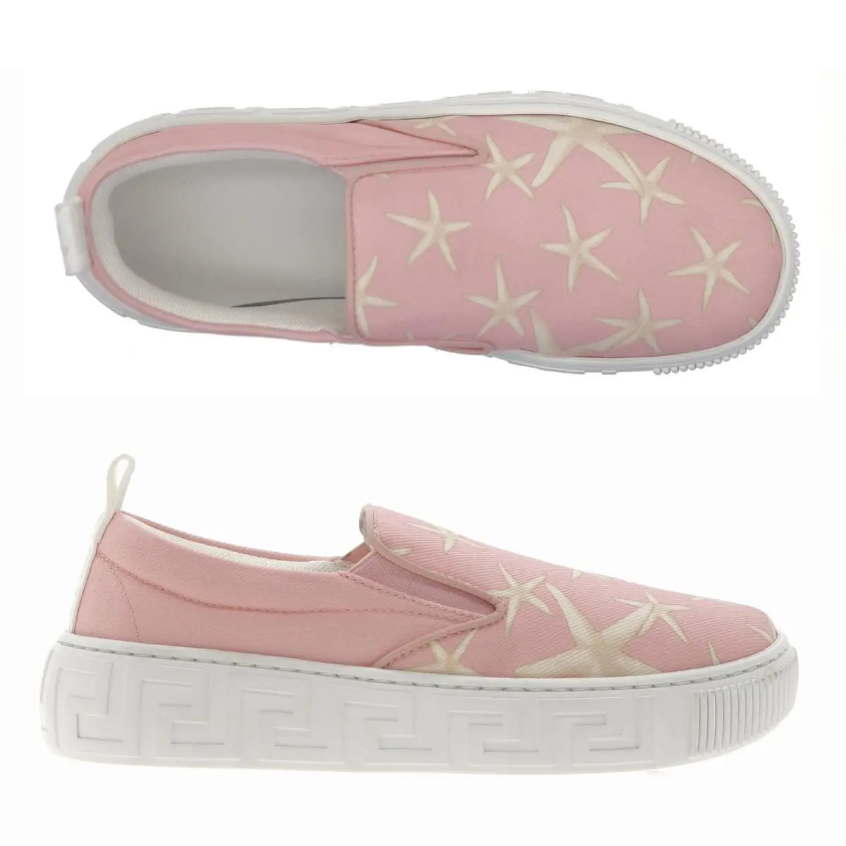 Versace Medusa Girl Sneakers Starfish Printed Canvas Size 33 / 1.5 US