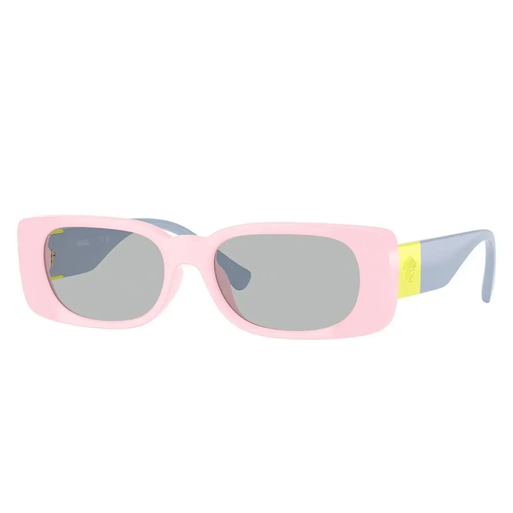 Versace VK 4003U 5440CV Full Pink Plastic Rectangle Sunglasses Grey Lens