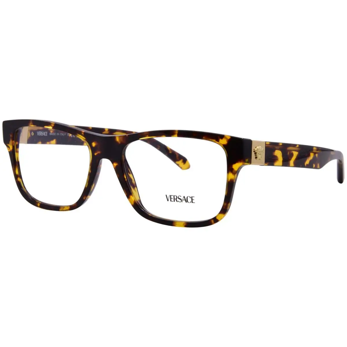 Versace VE3380 GB1 Eyeglasses Frame Men`s Black Full Rim Square Shape 56mm