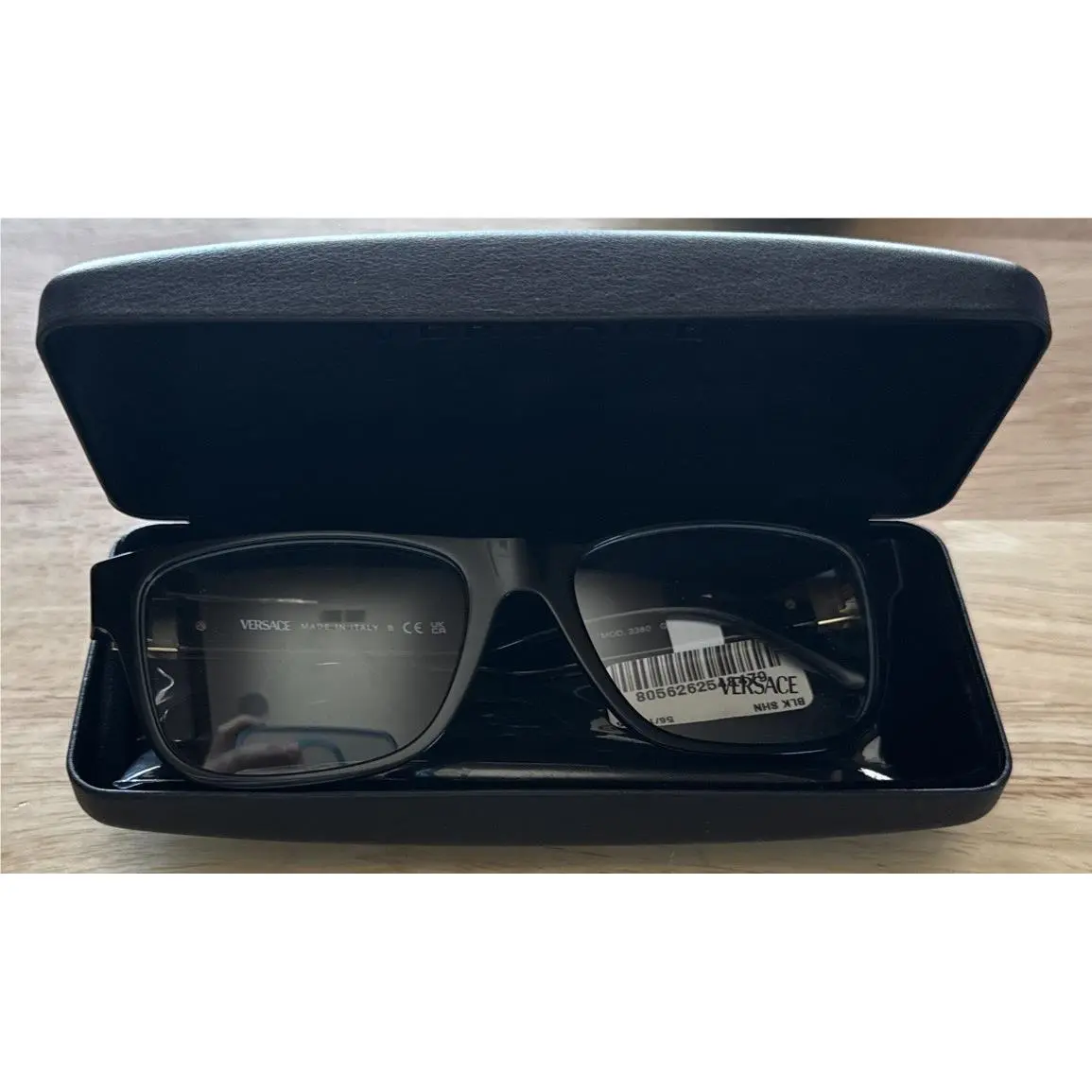 Versace VE3380 GB1 Eyeglasses Frame Men`s Black Full Rim Square Shape 56/17/145