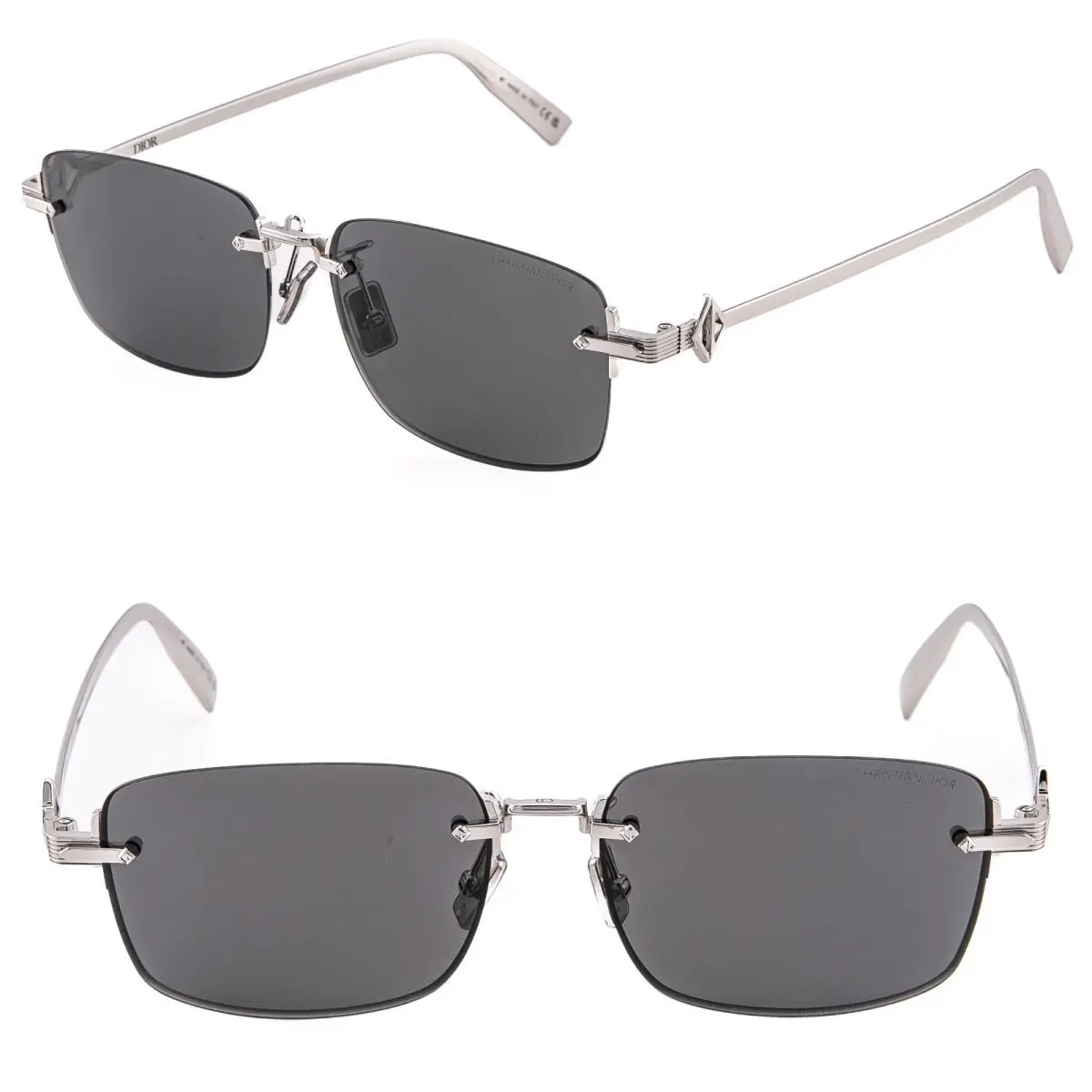 Christian Dior CD Diamond S11F Silver Black Sunglasses Diordiamond DM40163F