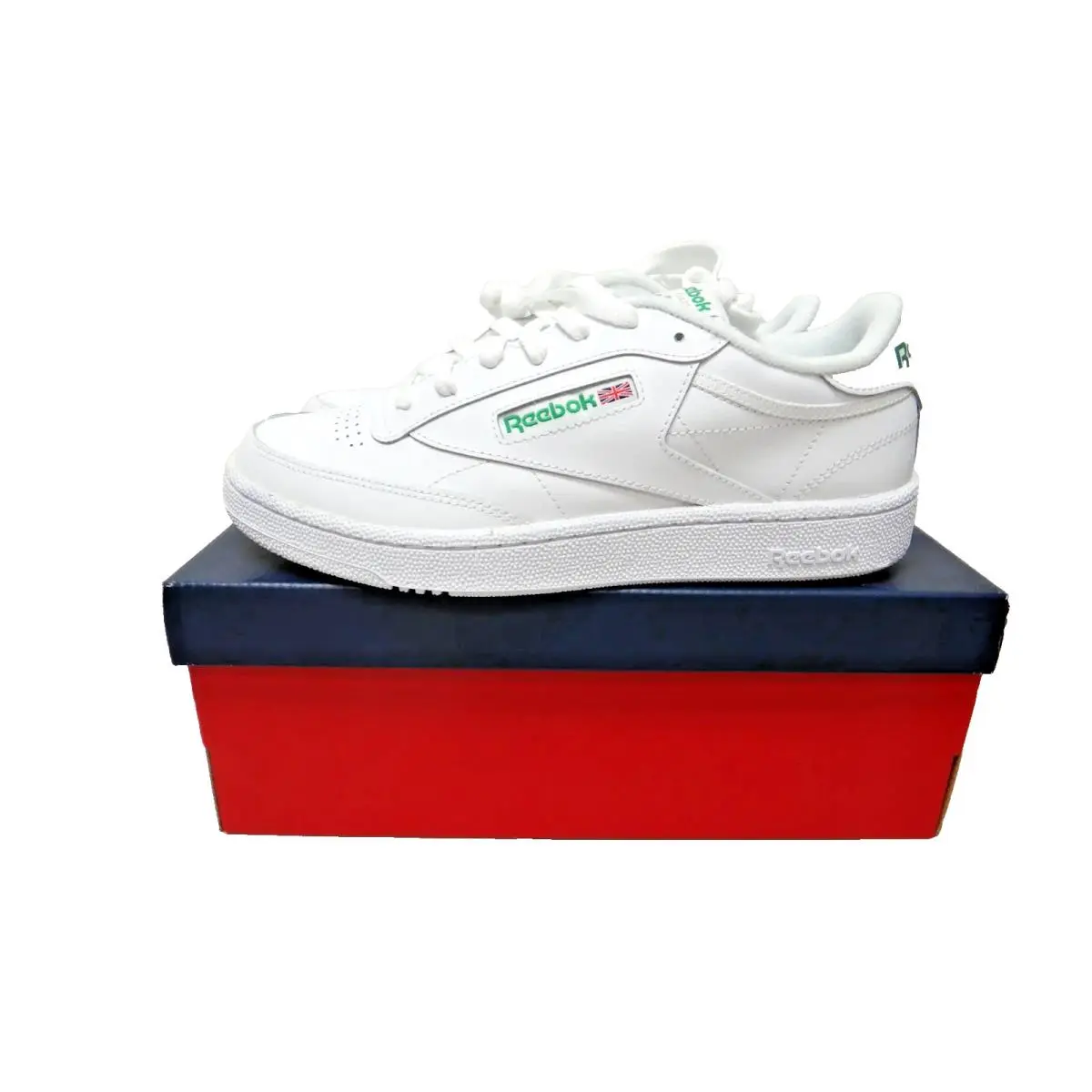 Reebok Club C 85 Men`s Size 8 White Green Leather Tennis Sneakers AR0456